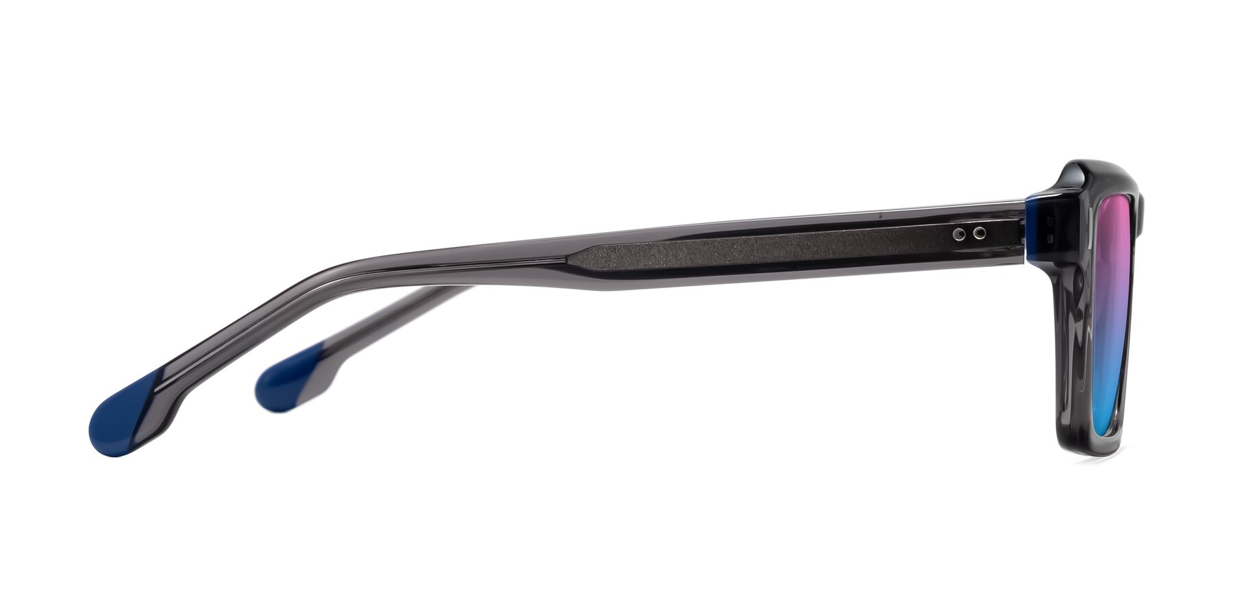 Side of Sloan in Translucent Gray with Pink / Blue Gradient Lenses