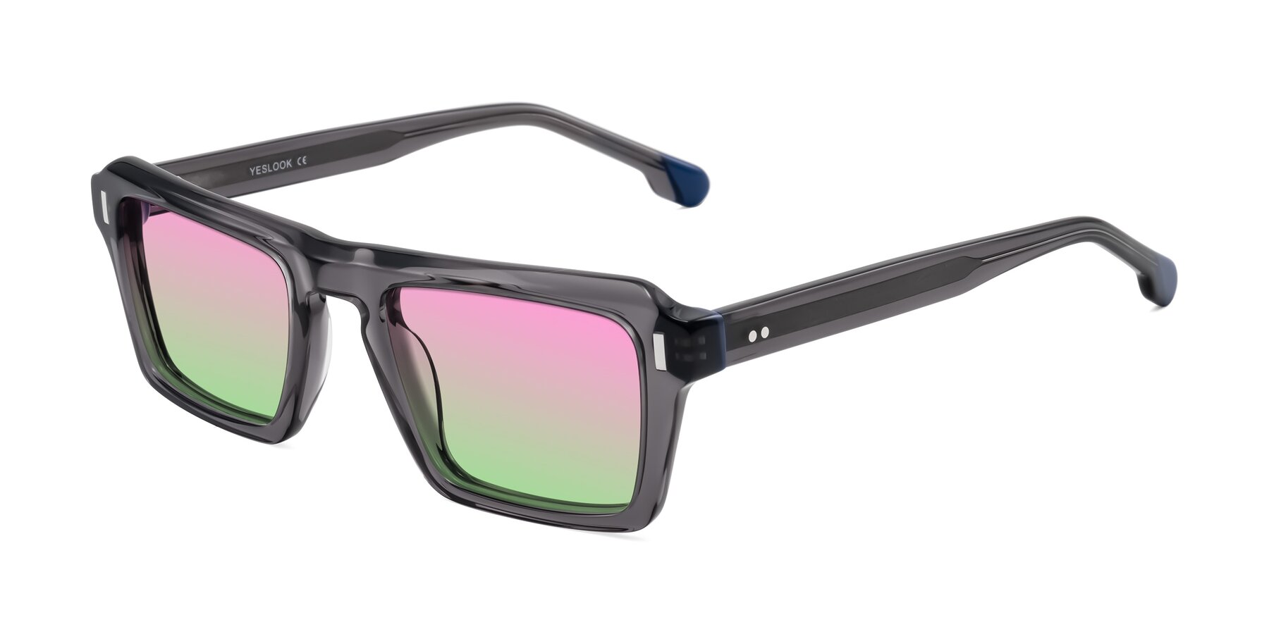Angle of Sloan in Translucent Gray with Pink / Green Gradient Lenses