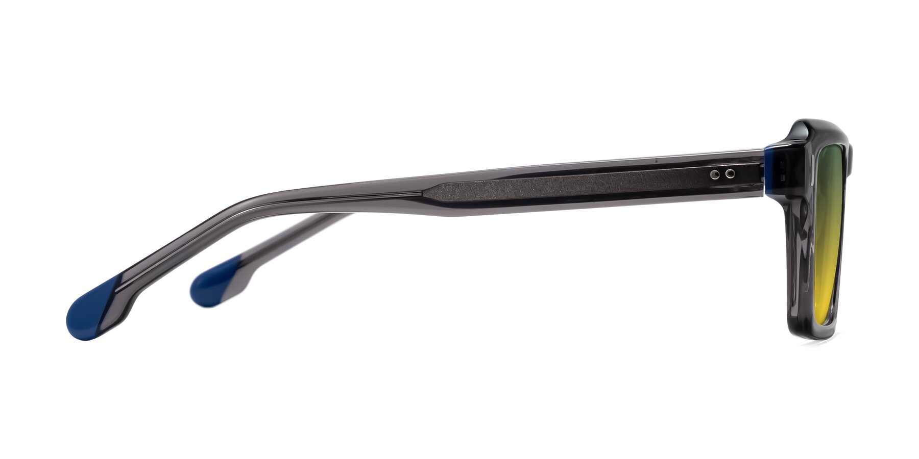 Side of Sloan in Translucent Gray with Green / Yellow Gradient Lenses