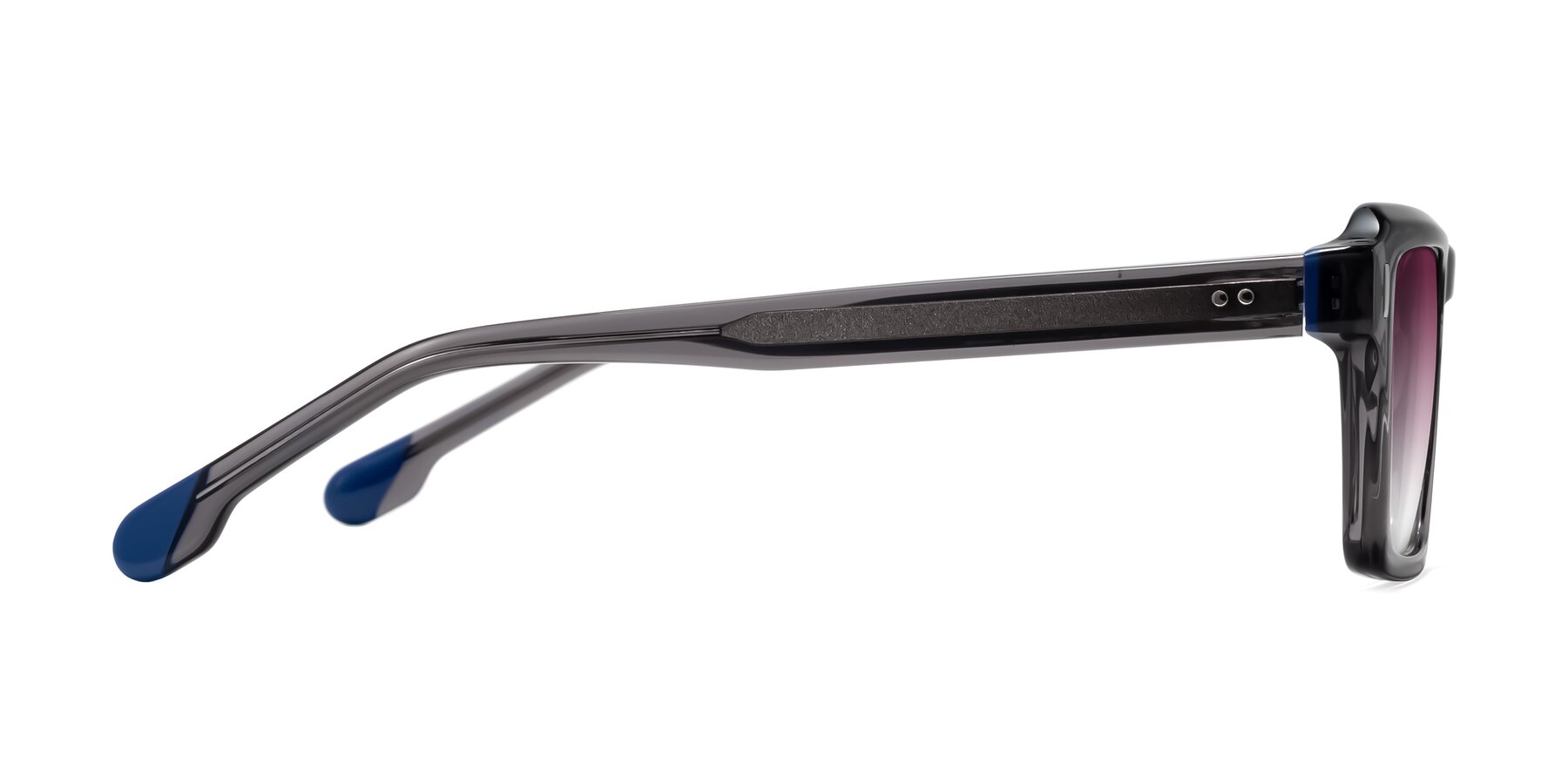 Side of Sloan in Translucent Gray with Wine Gradient Lenses