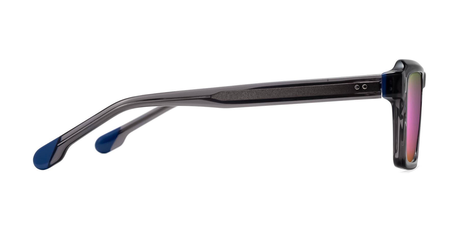 Side of Sloan in Translucent Gray with Pink Mirrored Lenses