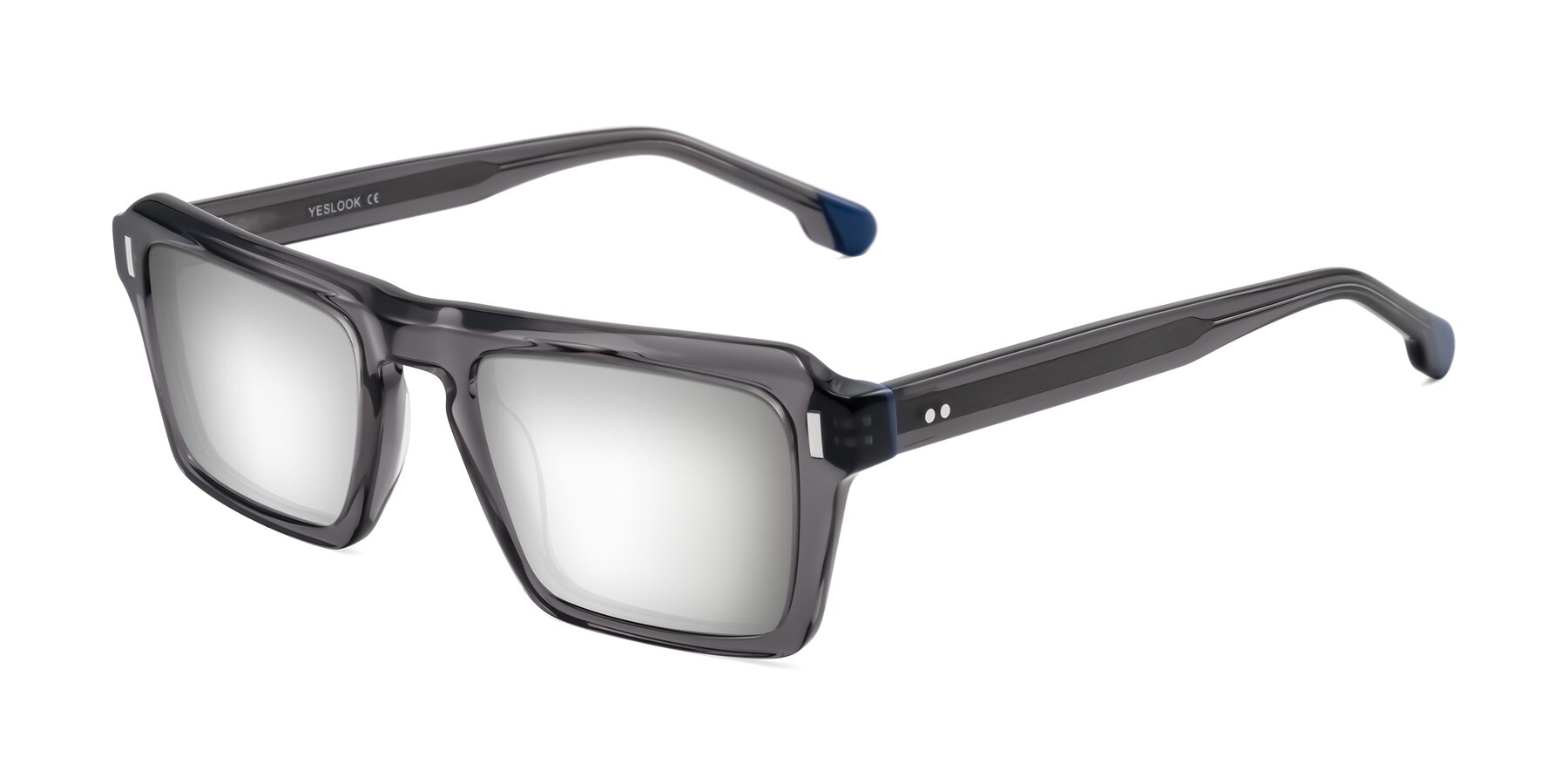 Angle of Sloan in Translucent Gray with Silver Mirrored Lenses
