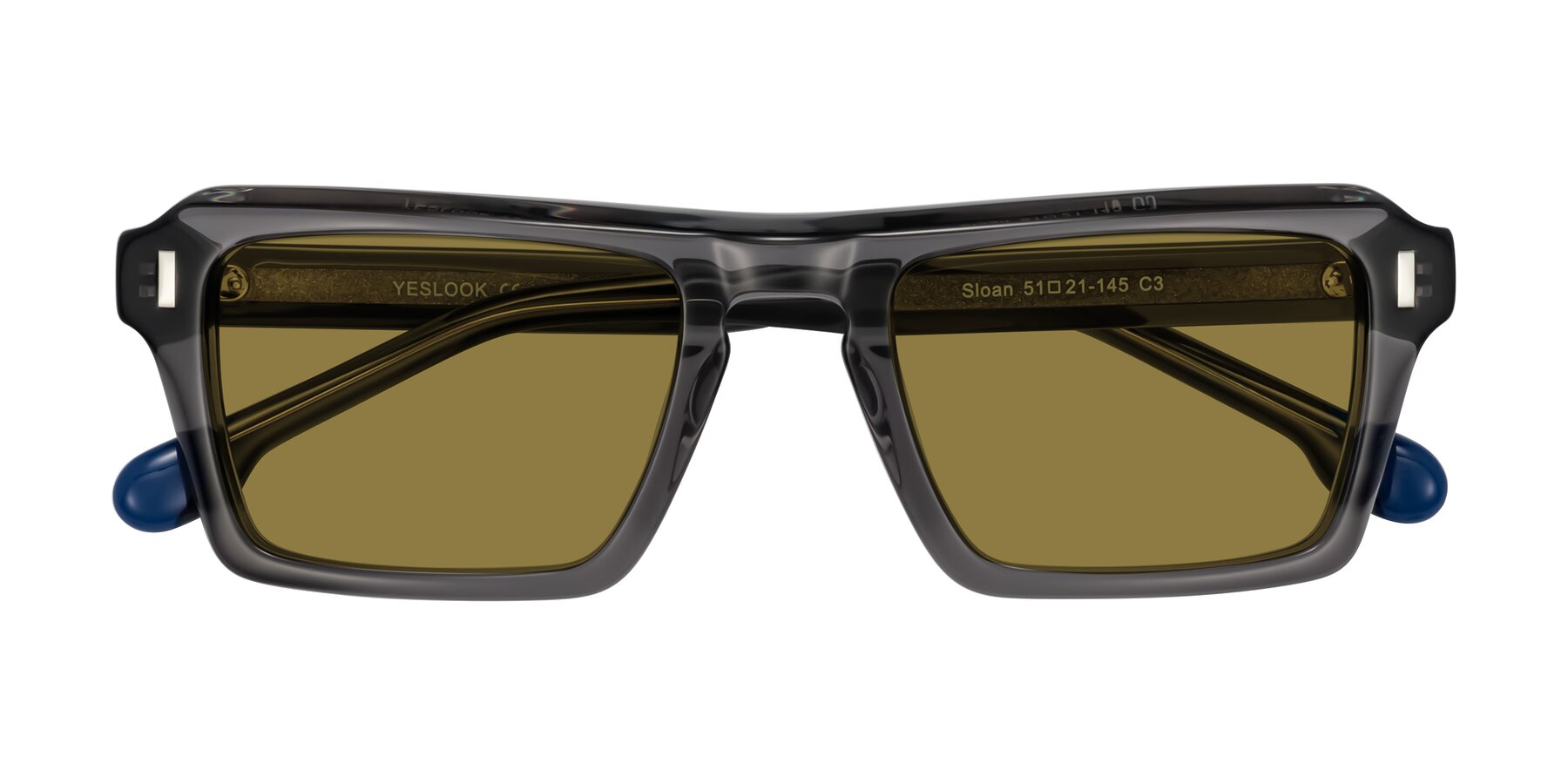 Folded Front of Sloan in Translucent Gray with Brown Polarized Lenses