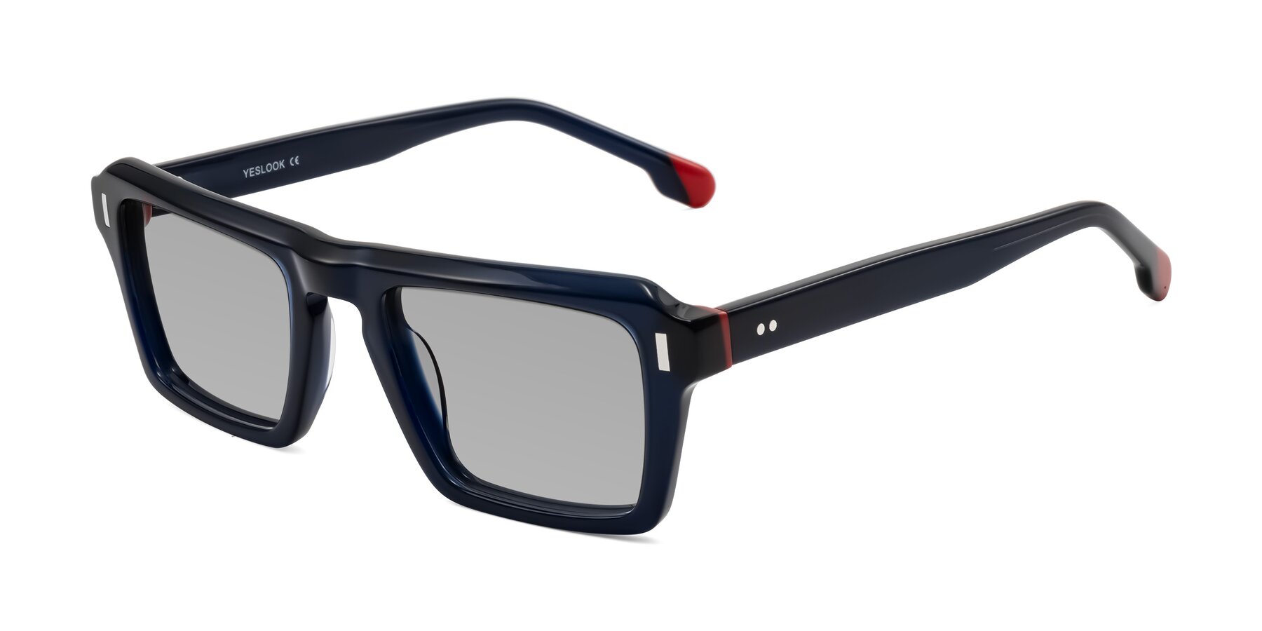 Angle of Sloan in Dark Navy with Light Gray Tinted Lenses