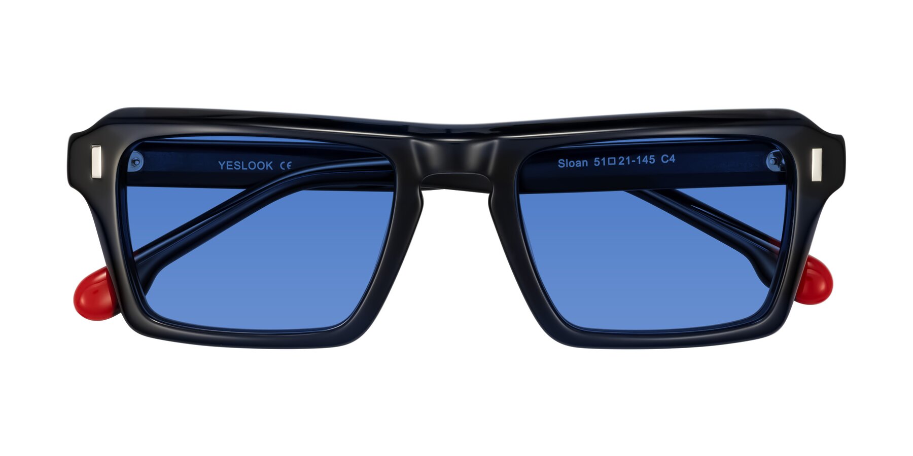 Folded Front of Sloan in Dark Navy with Blue Tinted Lenses