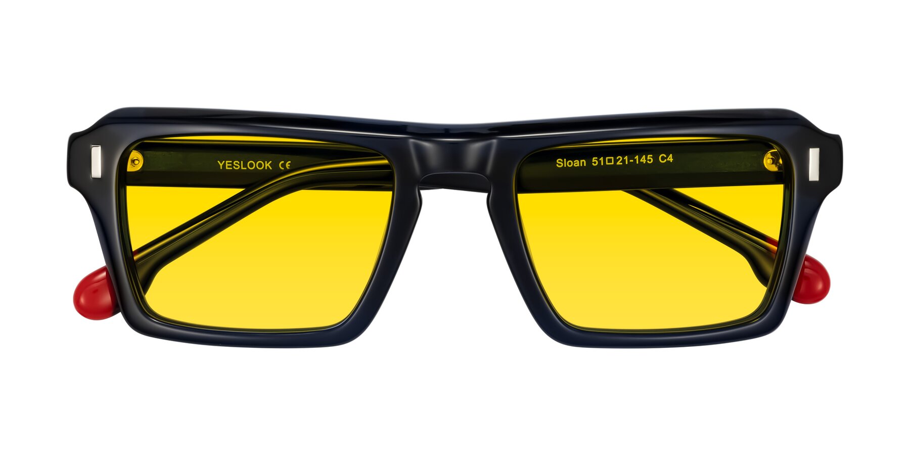 Folded Front of Sloan in Dark Navy with Yellow Tinted Lenses