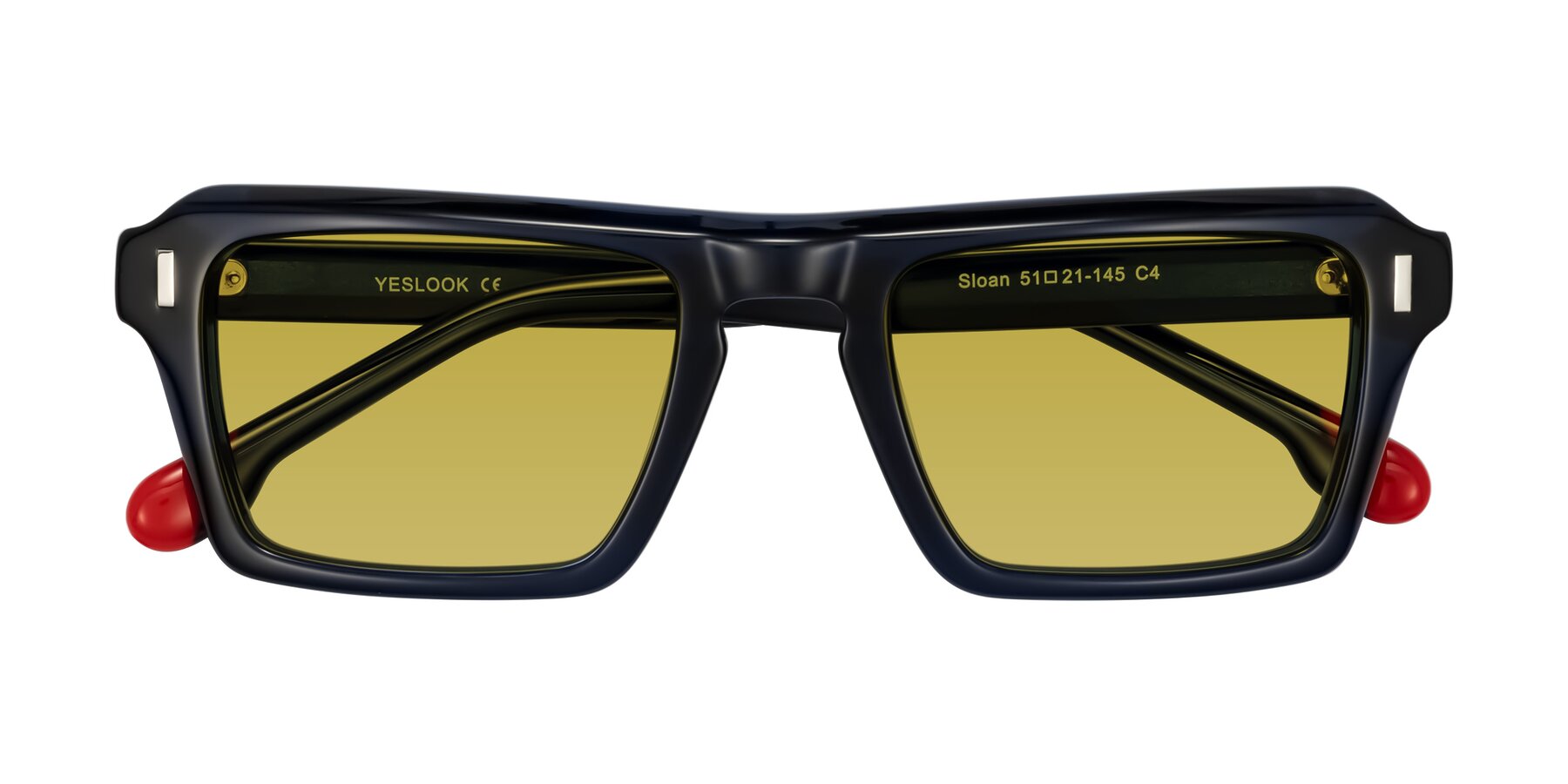 Folded Front of Sloan in Dark Navy with Champagne Tinted Lenses