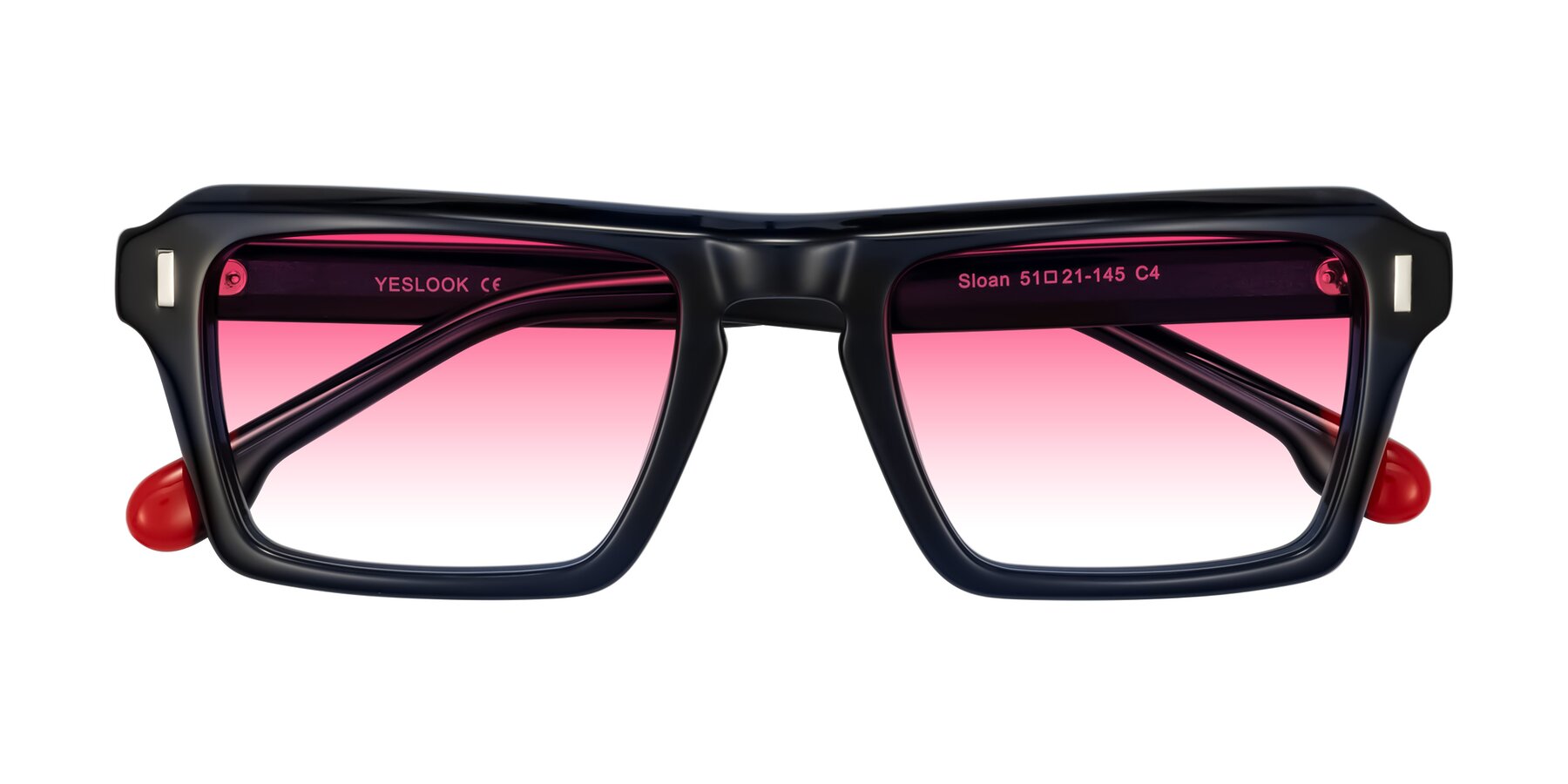 Folded Front of Sloan in Dark Navy with Pink Gradient Lenses