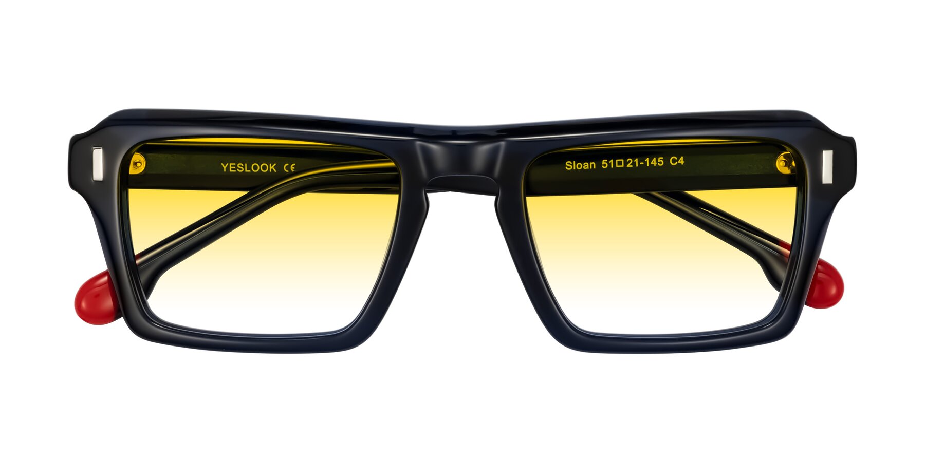 Folded Front of Sloan in Dark Navy with Yellow Gradient Lenses