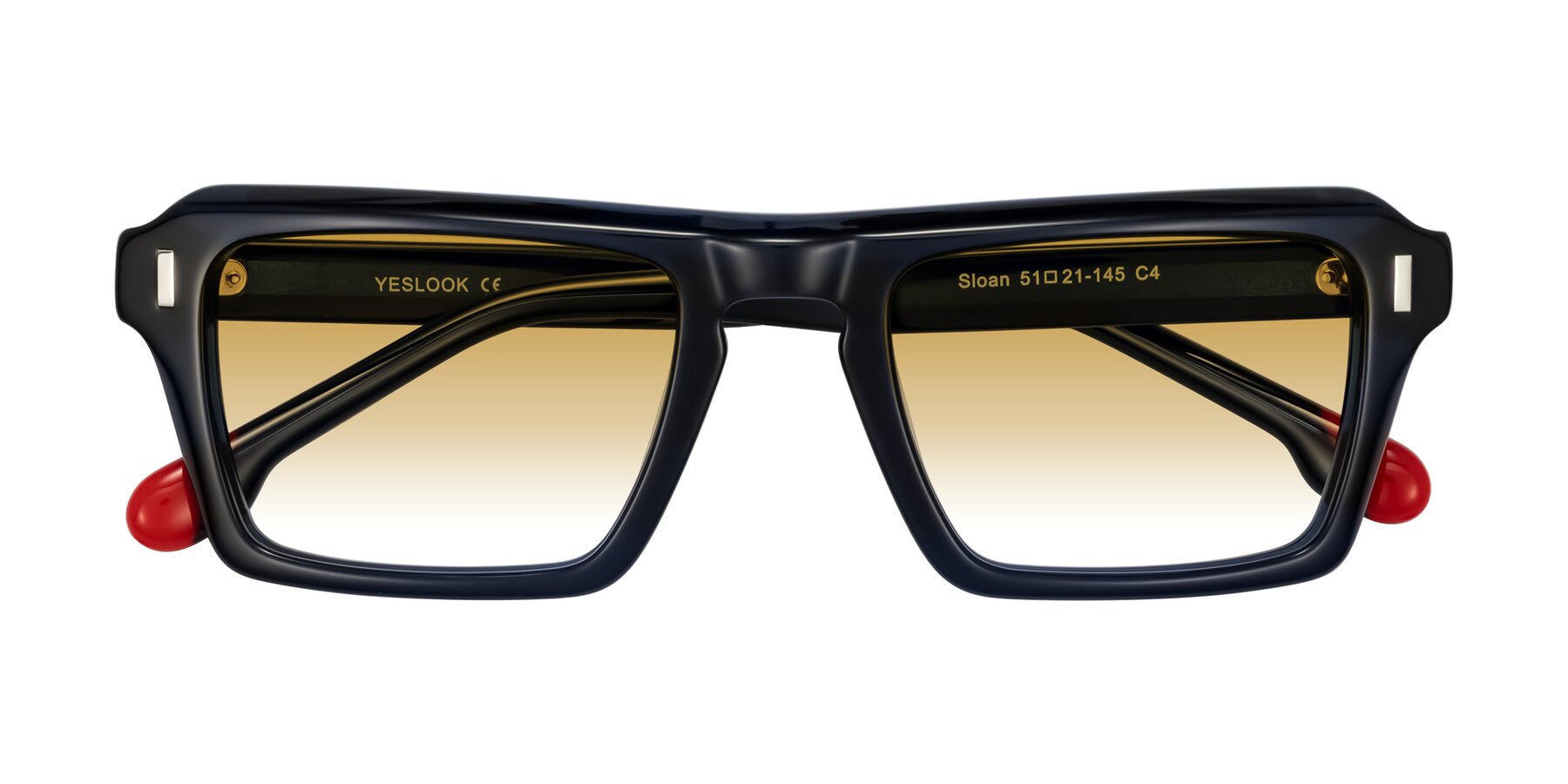 Folded Front of Sloan in Dark Navy with Champagne Gradient Lenses