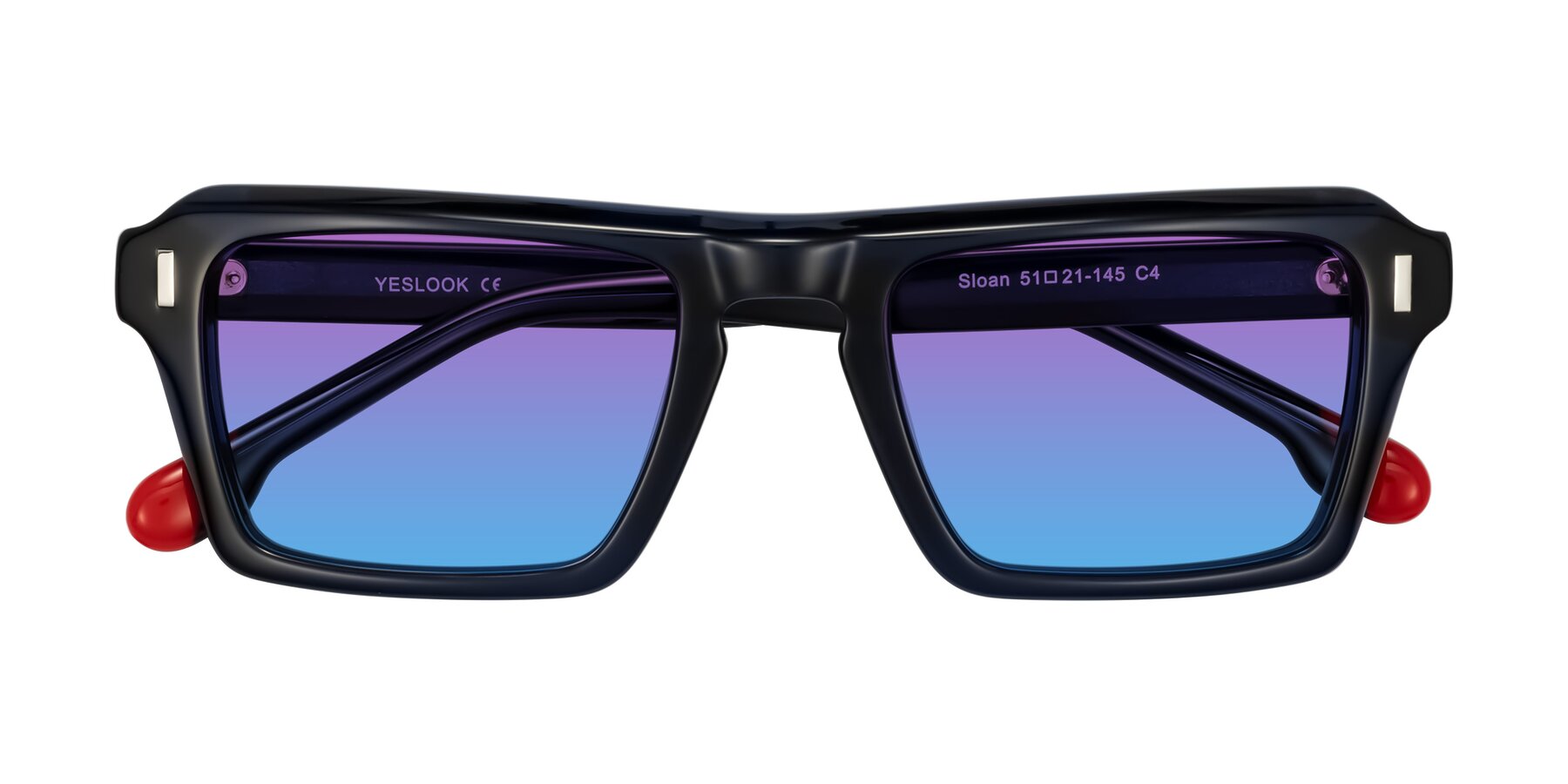 Folded Front of Sloan in Dark Navy with Purple / Blue Gradient Lenses