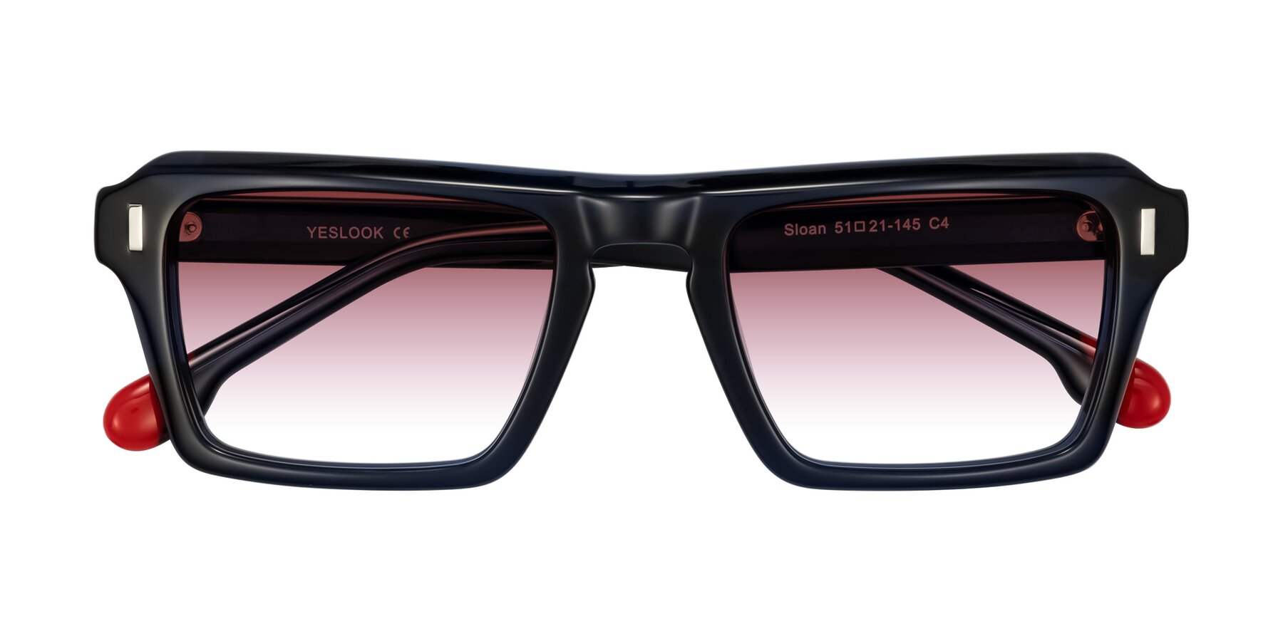 Folded Front of Sloan in Dark Navy with Garnet Gradient Lenses