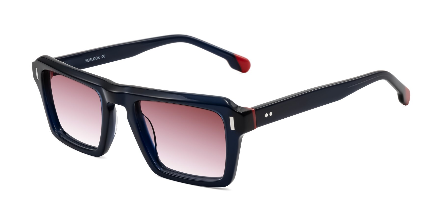 Angle of Sloan in Dark Navy with Garnet Gradient Lenses
