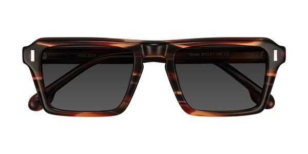 Front of Sloan in Brown Striped