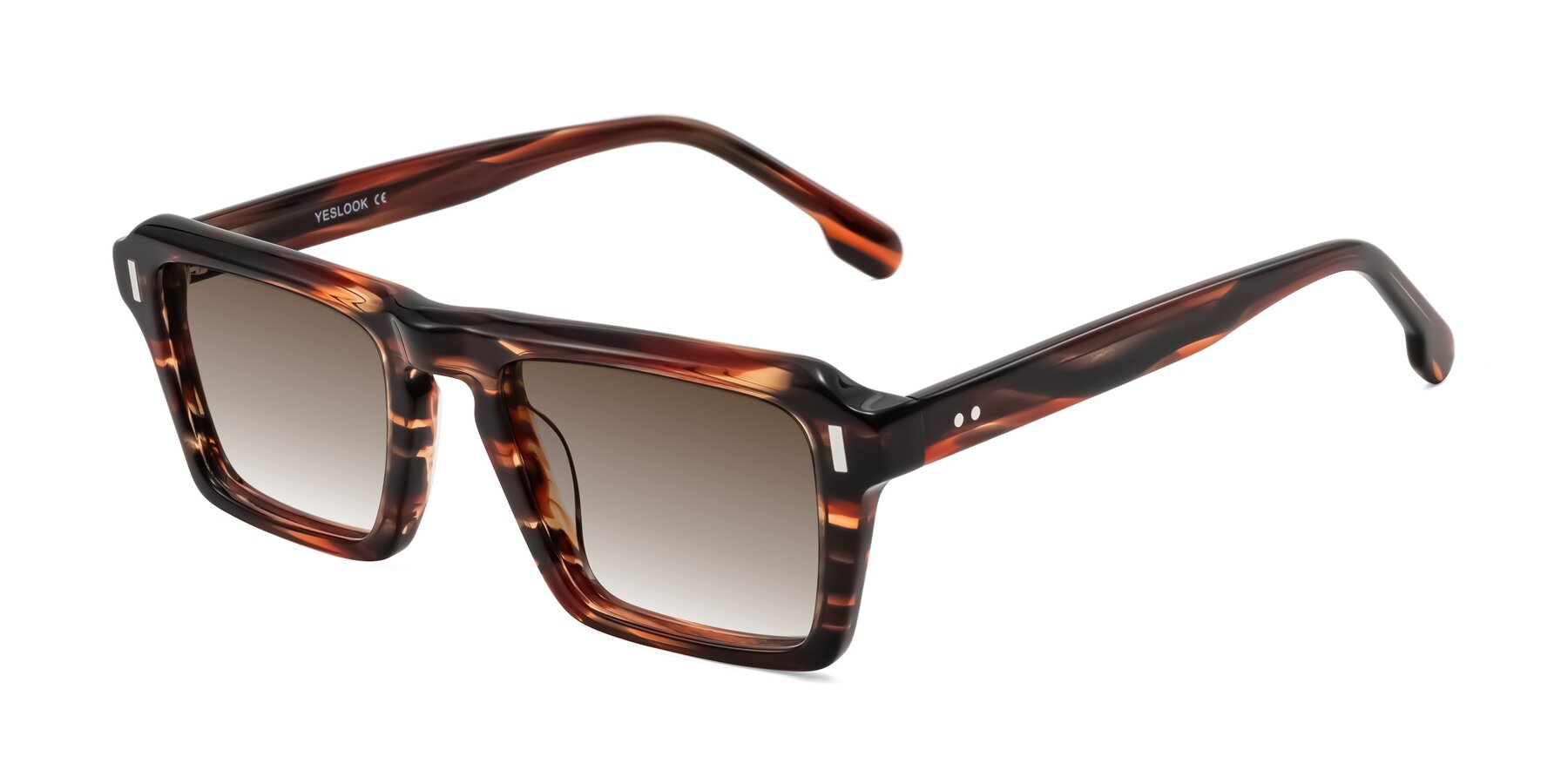 Angle of Sloan in Brown Striped with Brown Gradient Lenses