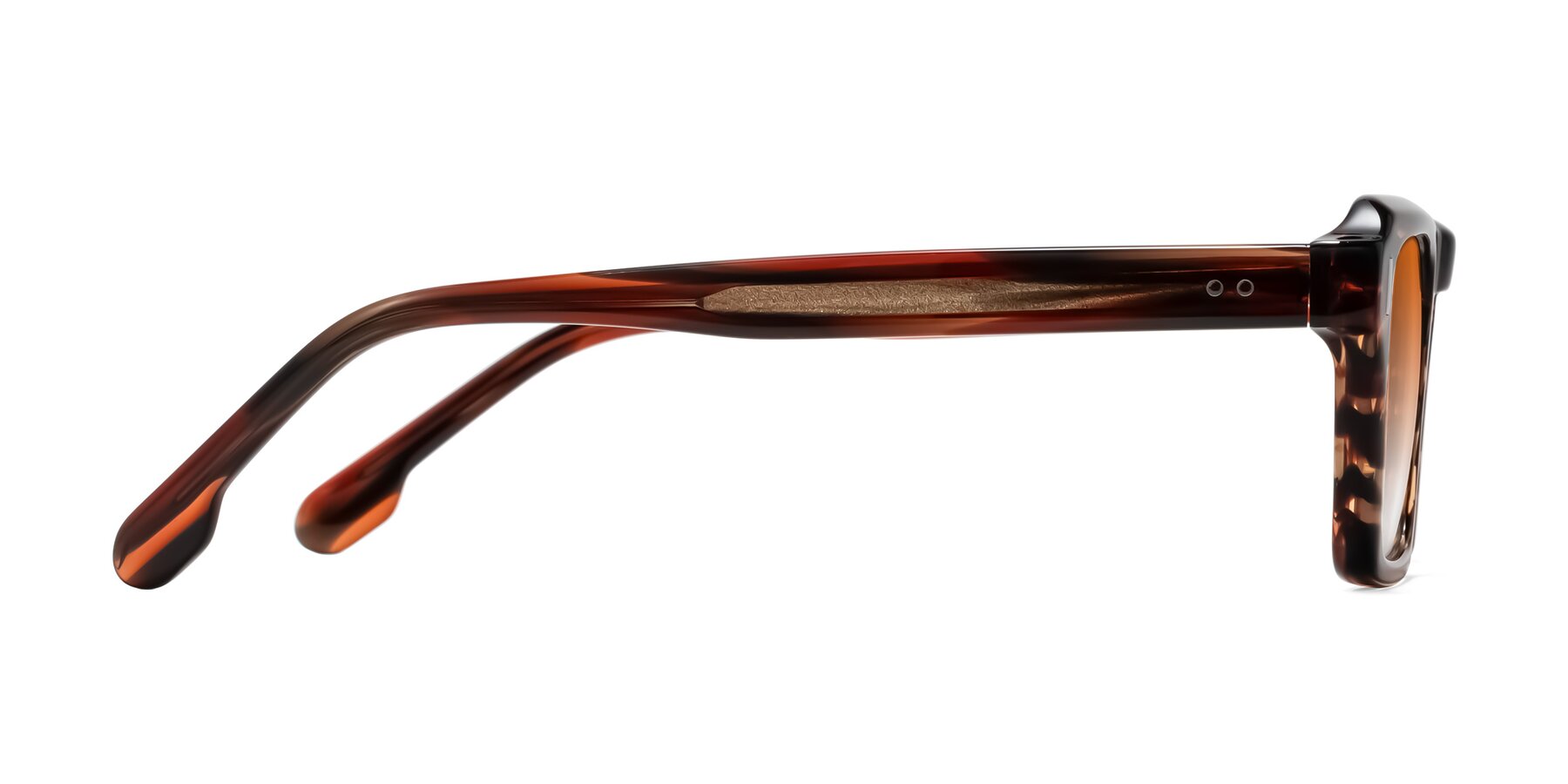 Side of Sloan in Brown Striped with Orange Gradient Lenses