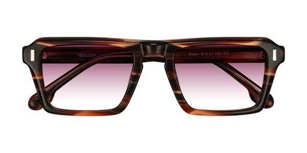 Front of Sloan in Brown Striped