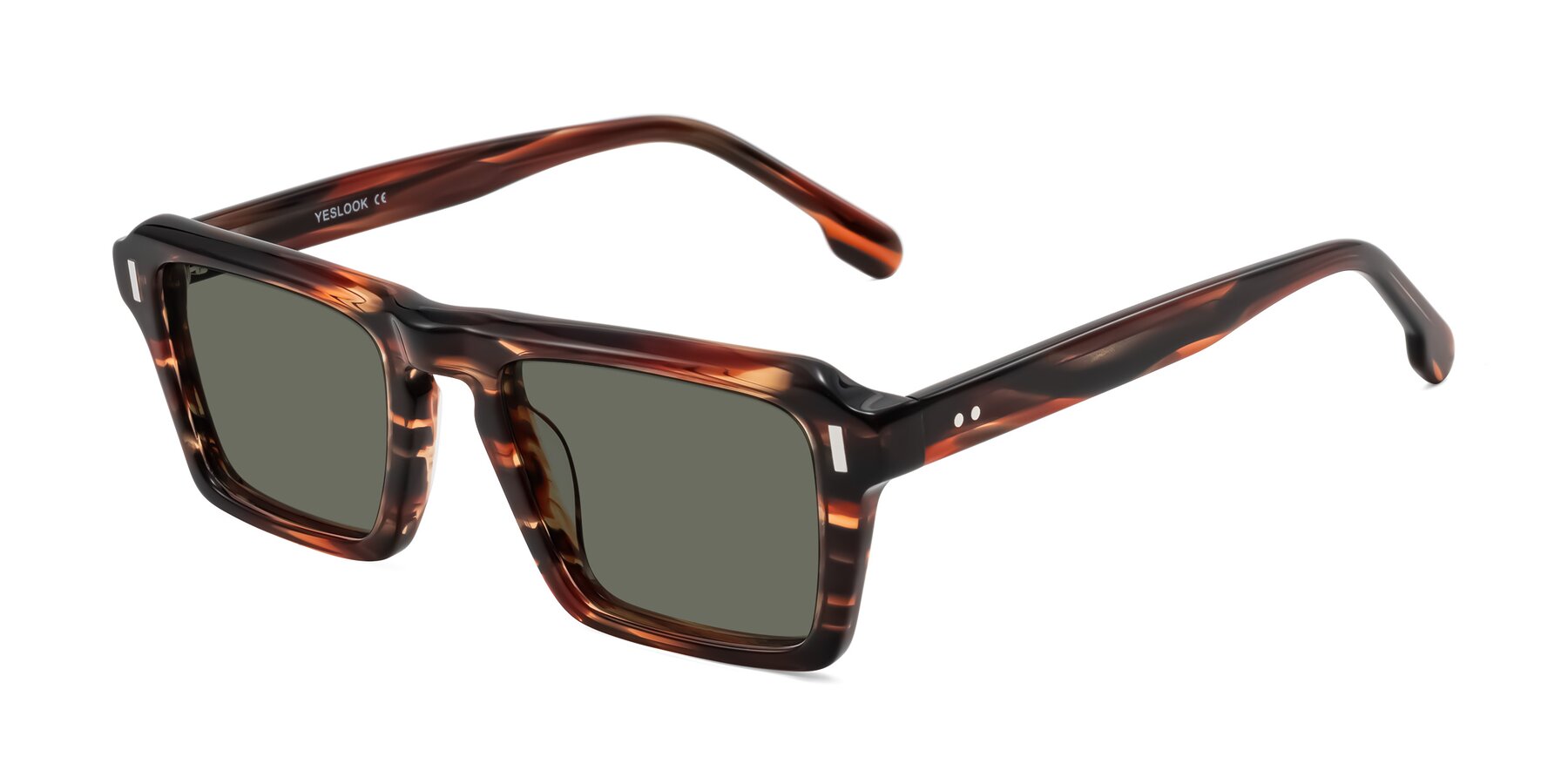 Angle of Sloan in Brown Striped with Gray Polarized Lenses