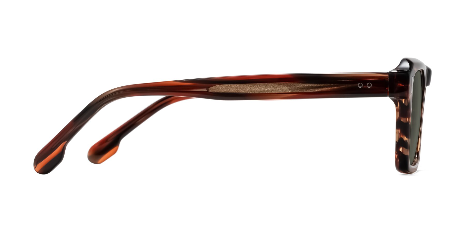 Side of Sloan in Brown Striped with Gray Polarized Lenses