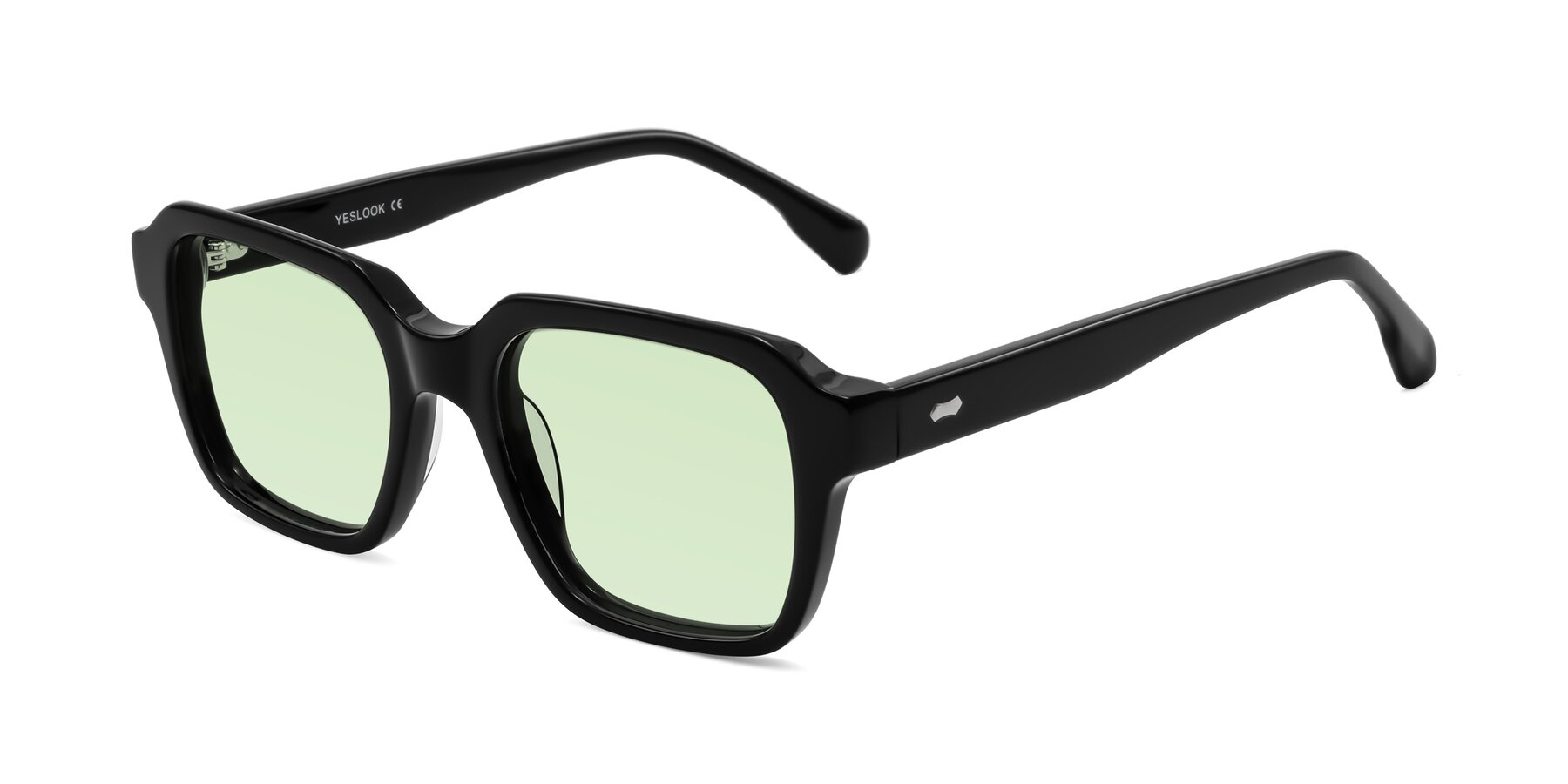 Angle of Harper in Black with Light Green Tinted Lenses