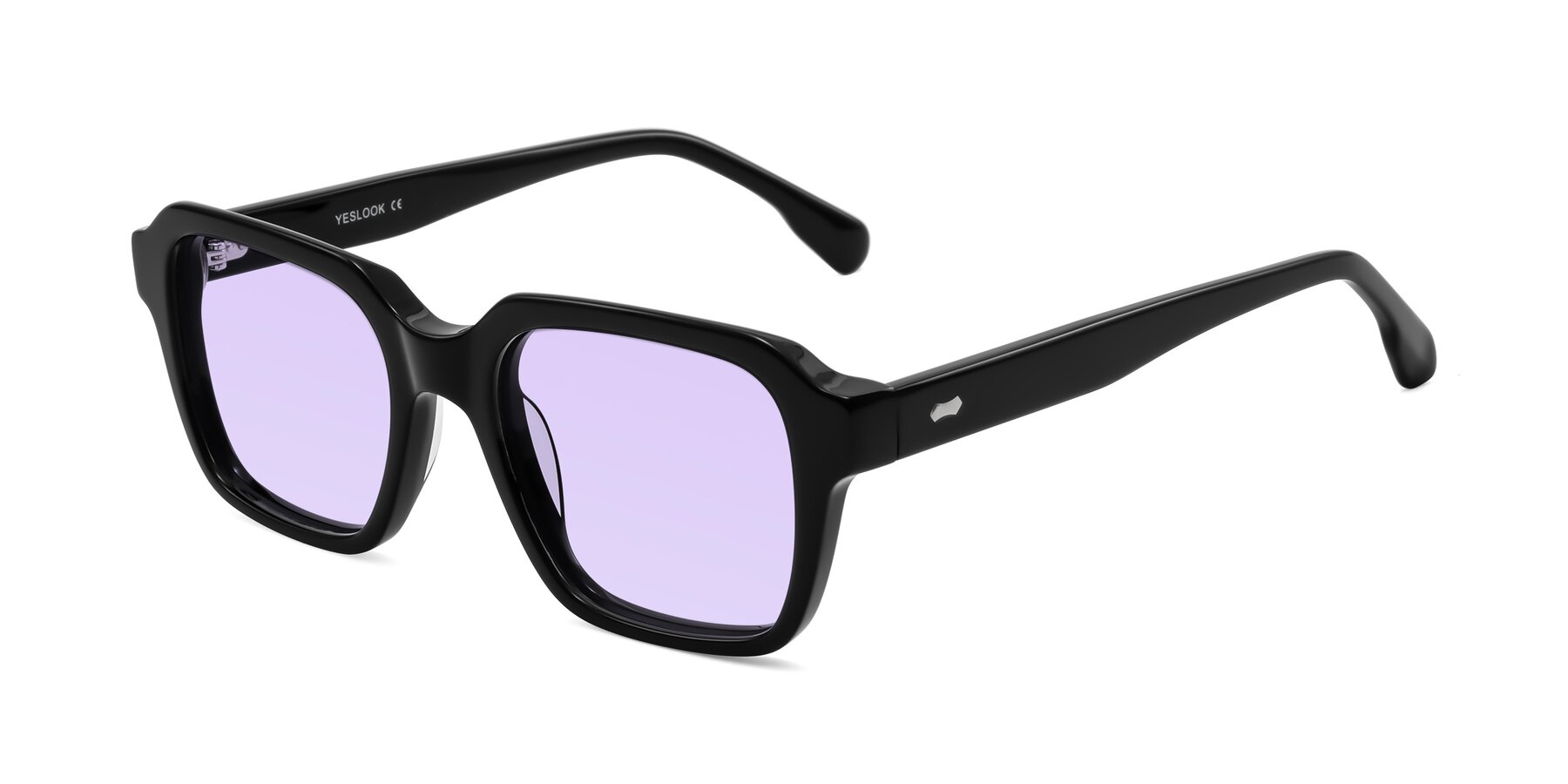 Angle of Harper in Black with Light Purple Tinted Lenses