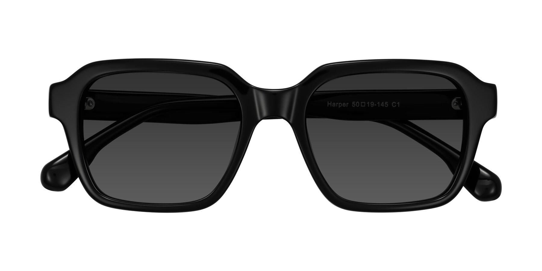 Folded Front of Harper in Black with Gray Tinted Lenses