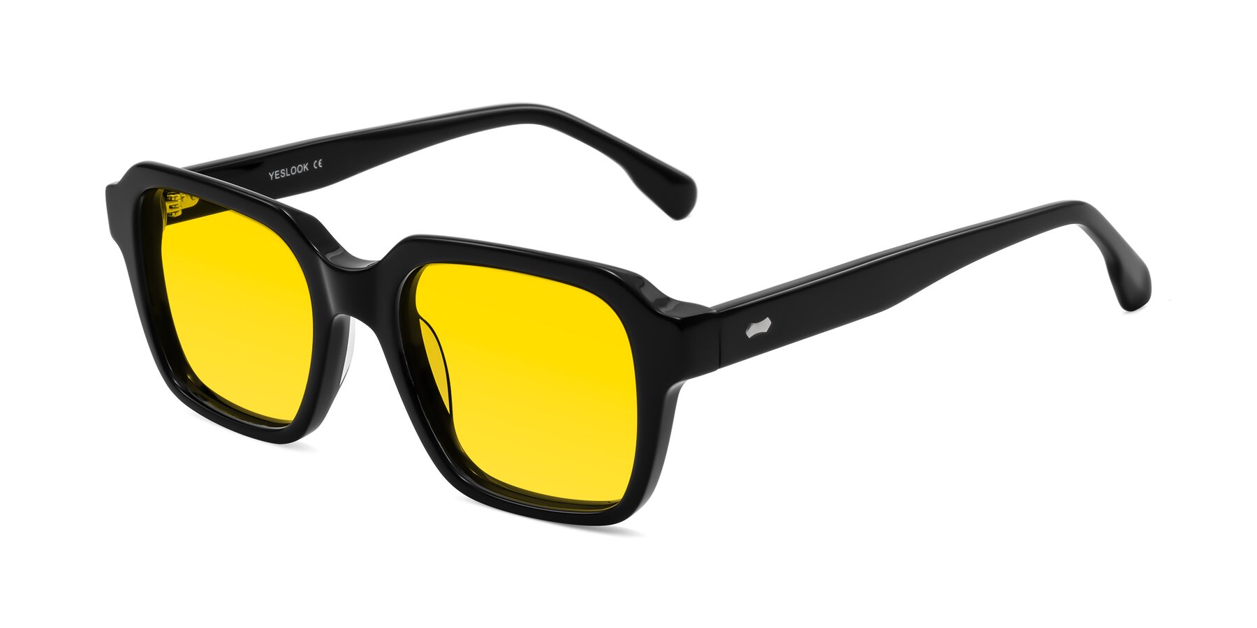 Angle of Harper in Black with Yellow Tinted Lenses