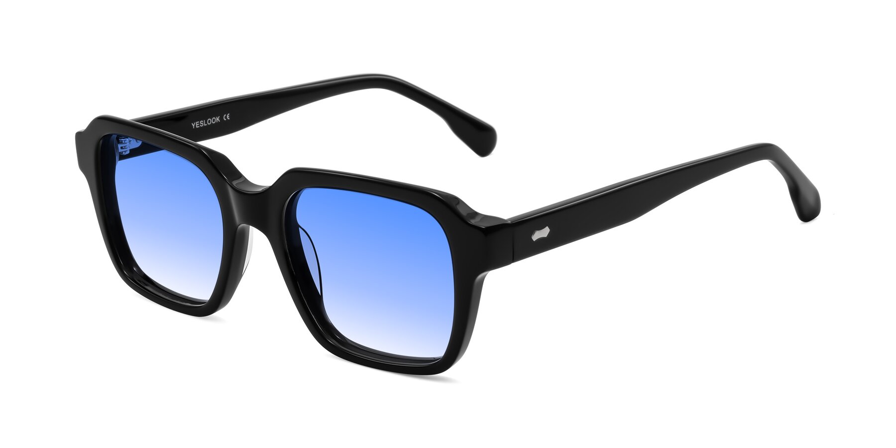 Angle of Harper in Black with Blue Gradient Lenses