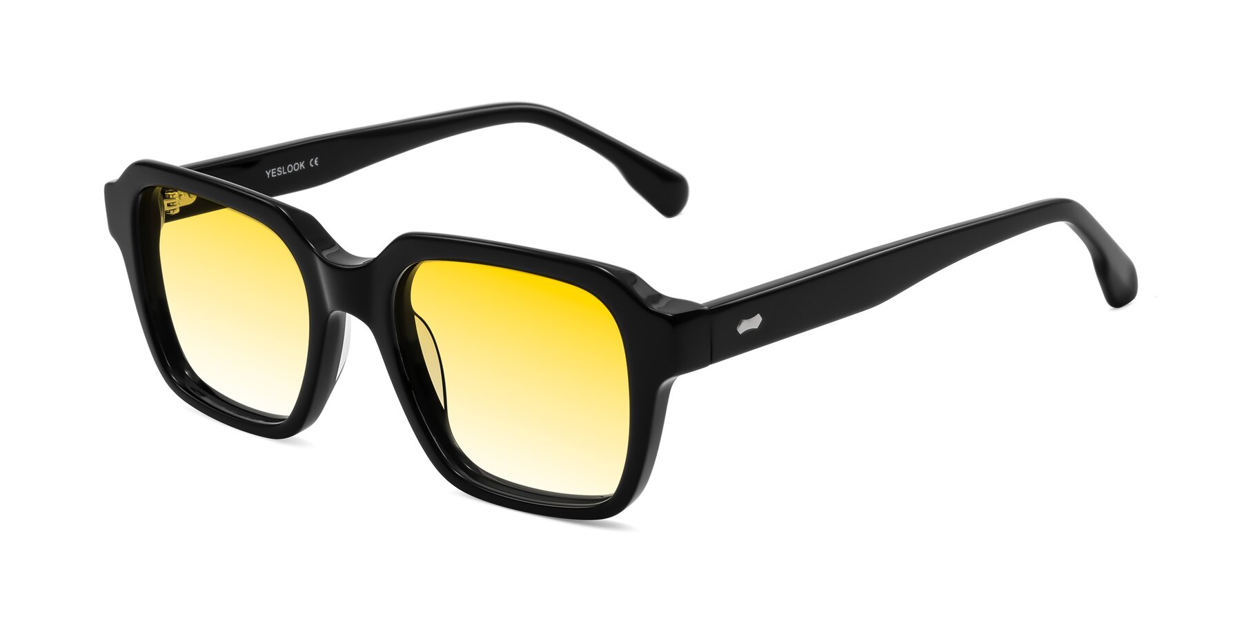 Angle of Harper in Black with Yellow Gradient Lenses