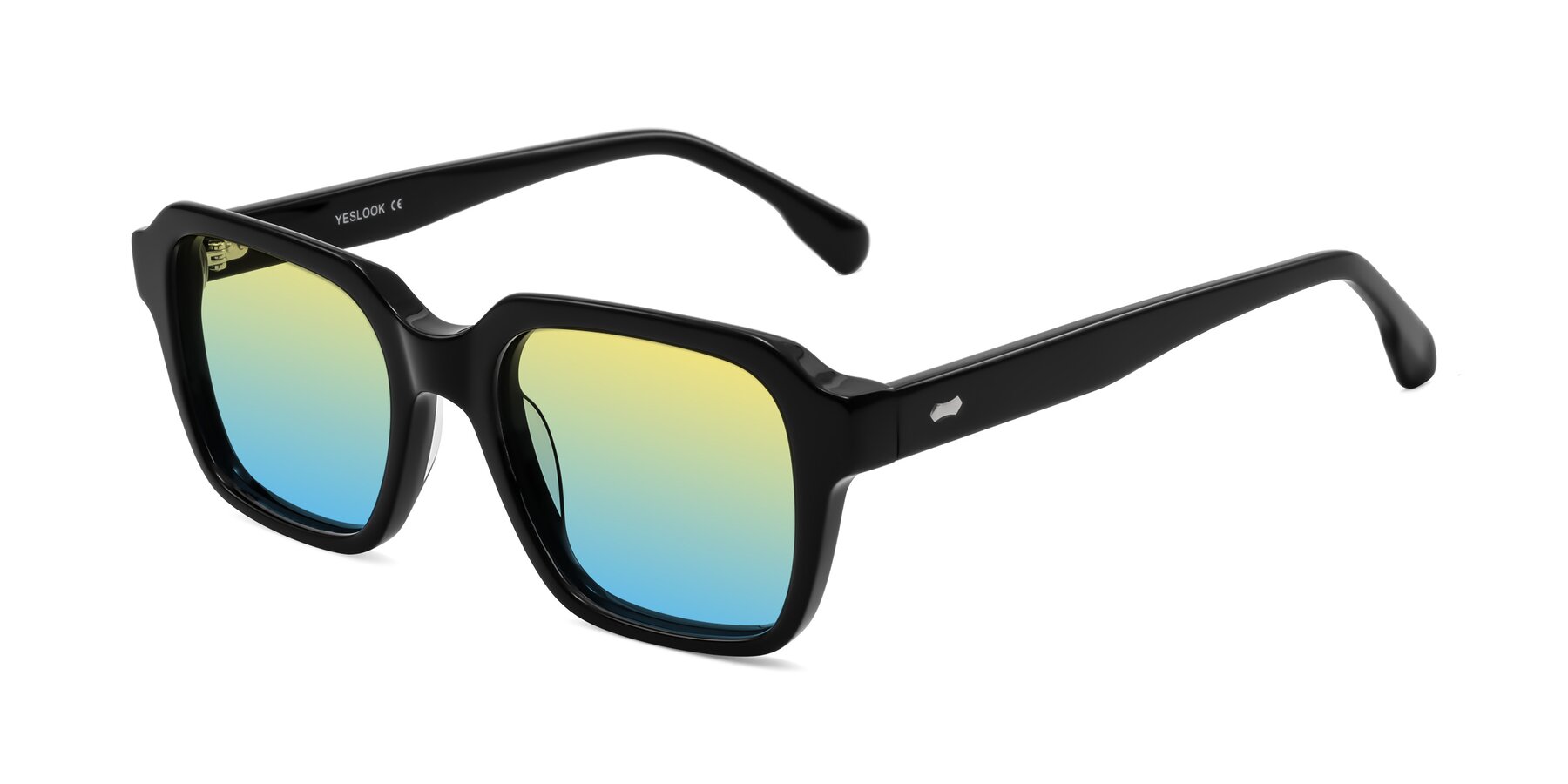 Angle of Harper in Black with Yellow / Blue Gradient Lenses