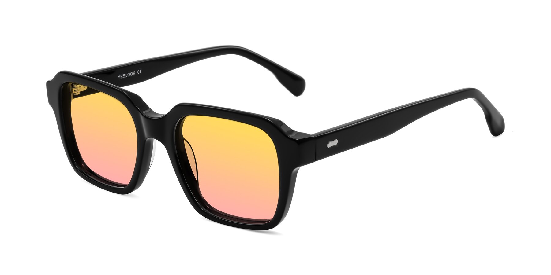Angle of Harper in Black with Yellow / Pink Gradient Lenses