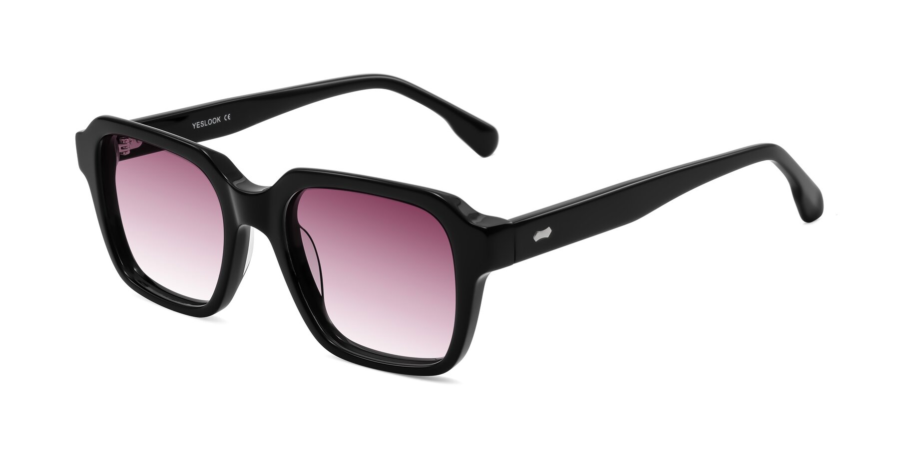 Angle of Harper in Black with Wine Gradient Lenses