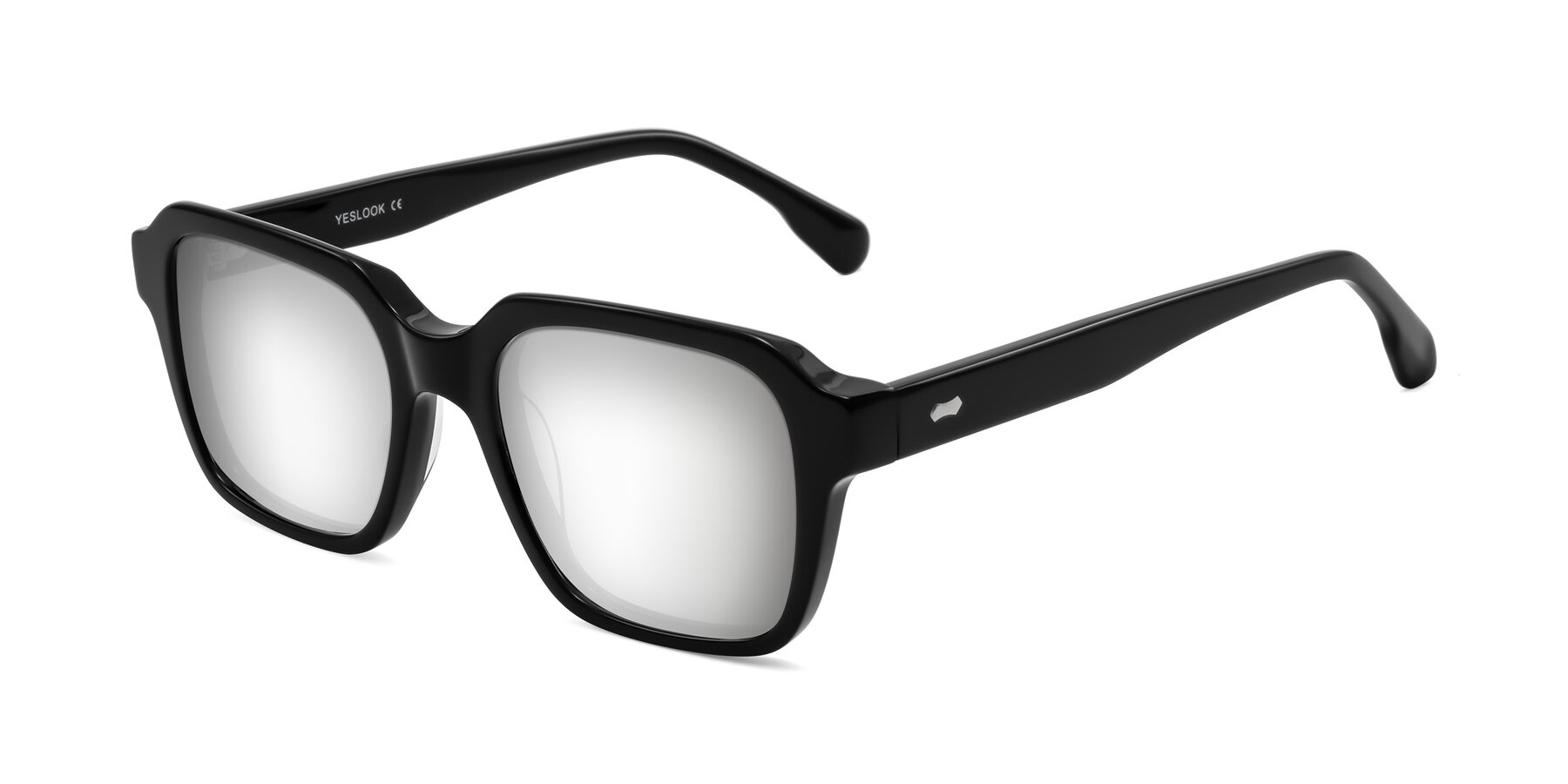 Angle of Harper in Black with Silver Mirrored Lenses