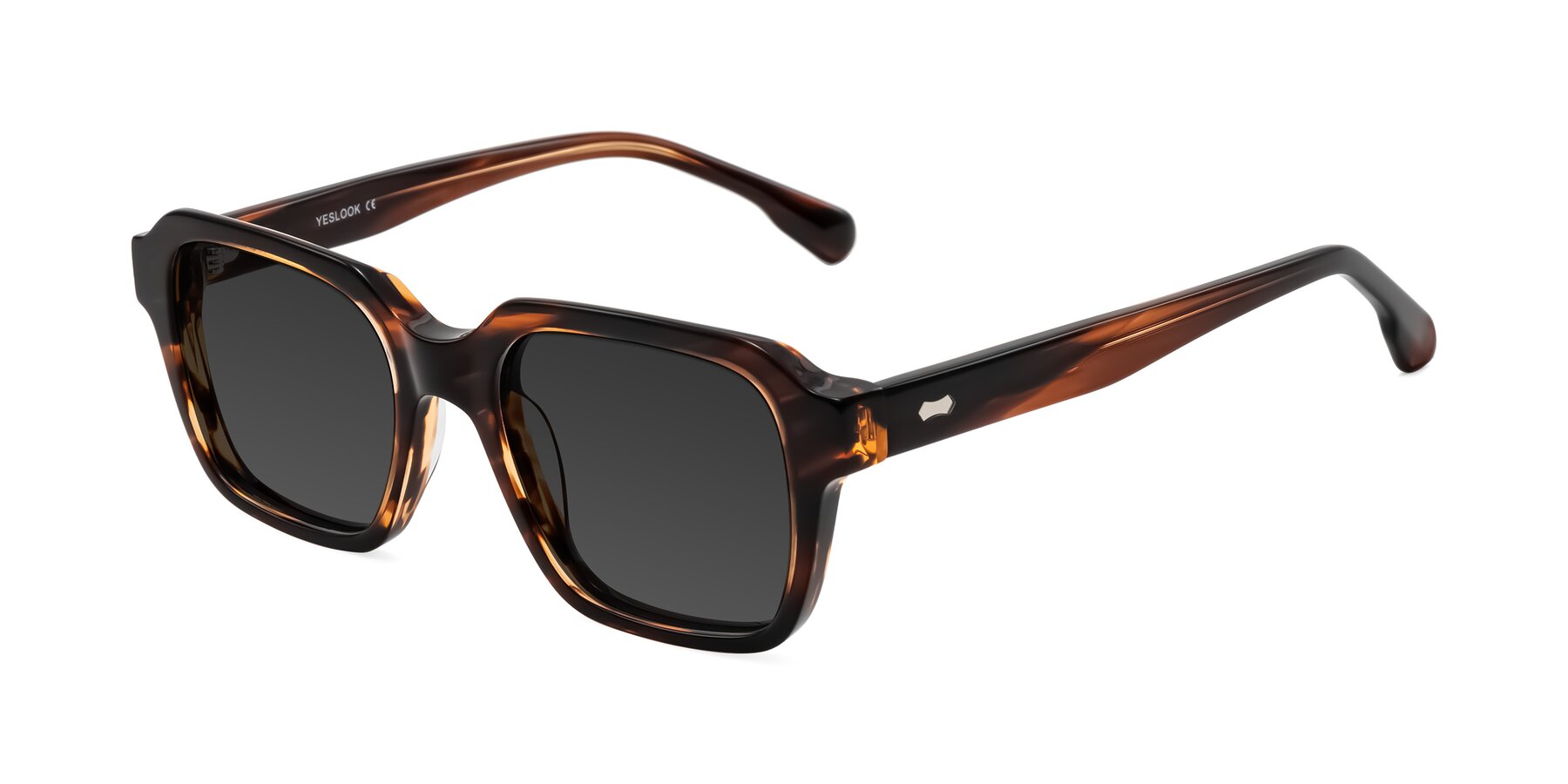 Angle of Harper in Brown Striped with Gray Tinted Lenses