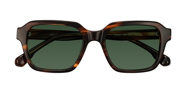 Front of Harper in Brown Striped