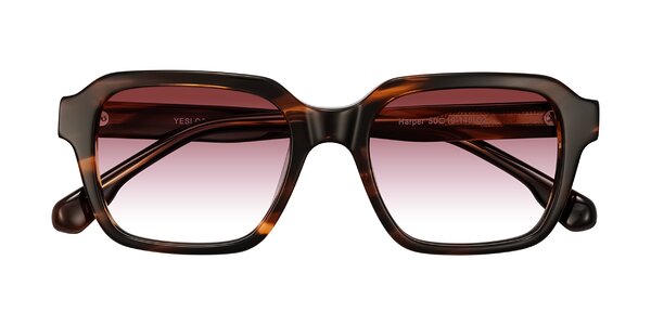 Front of Harper in Brown Striped