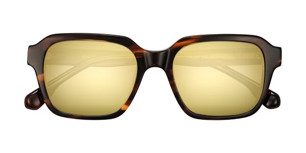 Front of Harper in Brown Striped