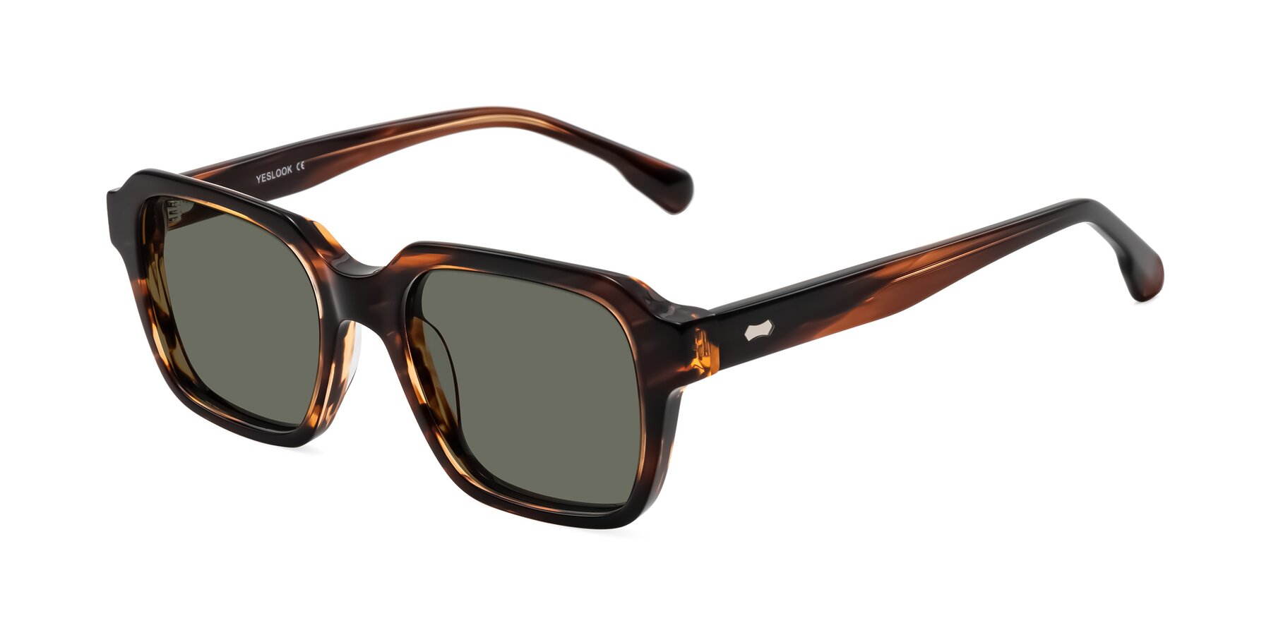 Angle of Harper in Brown Striped with Gray Polarized Lenses