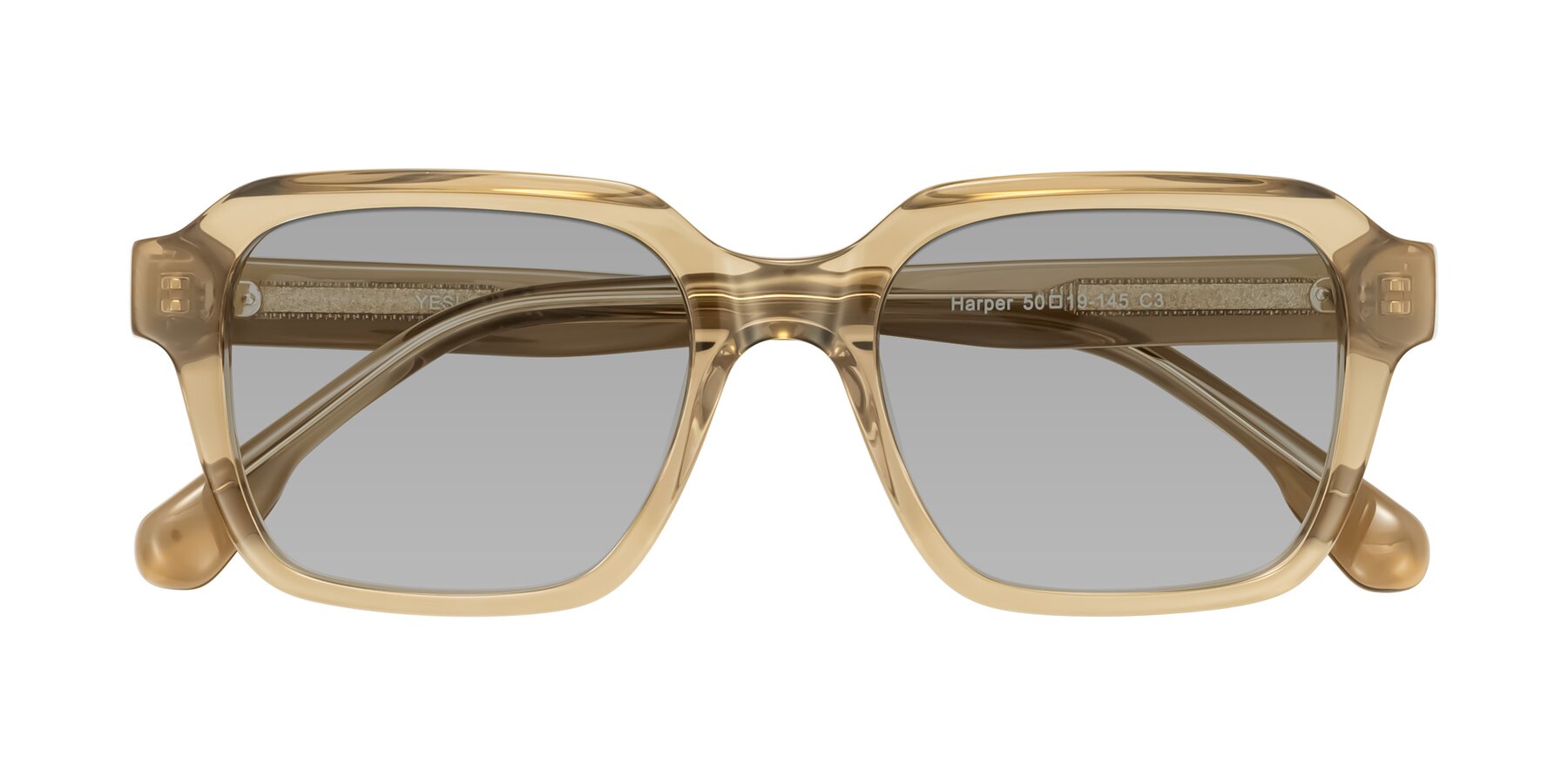 Folded Front of Harper in Champagne with Light Gray Tinted Lenses