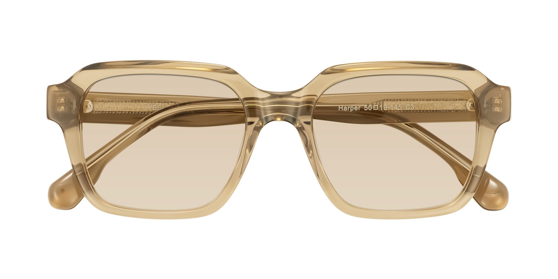 Folded Front of Harper in Champagne with Light Brown Tinted Lenses