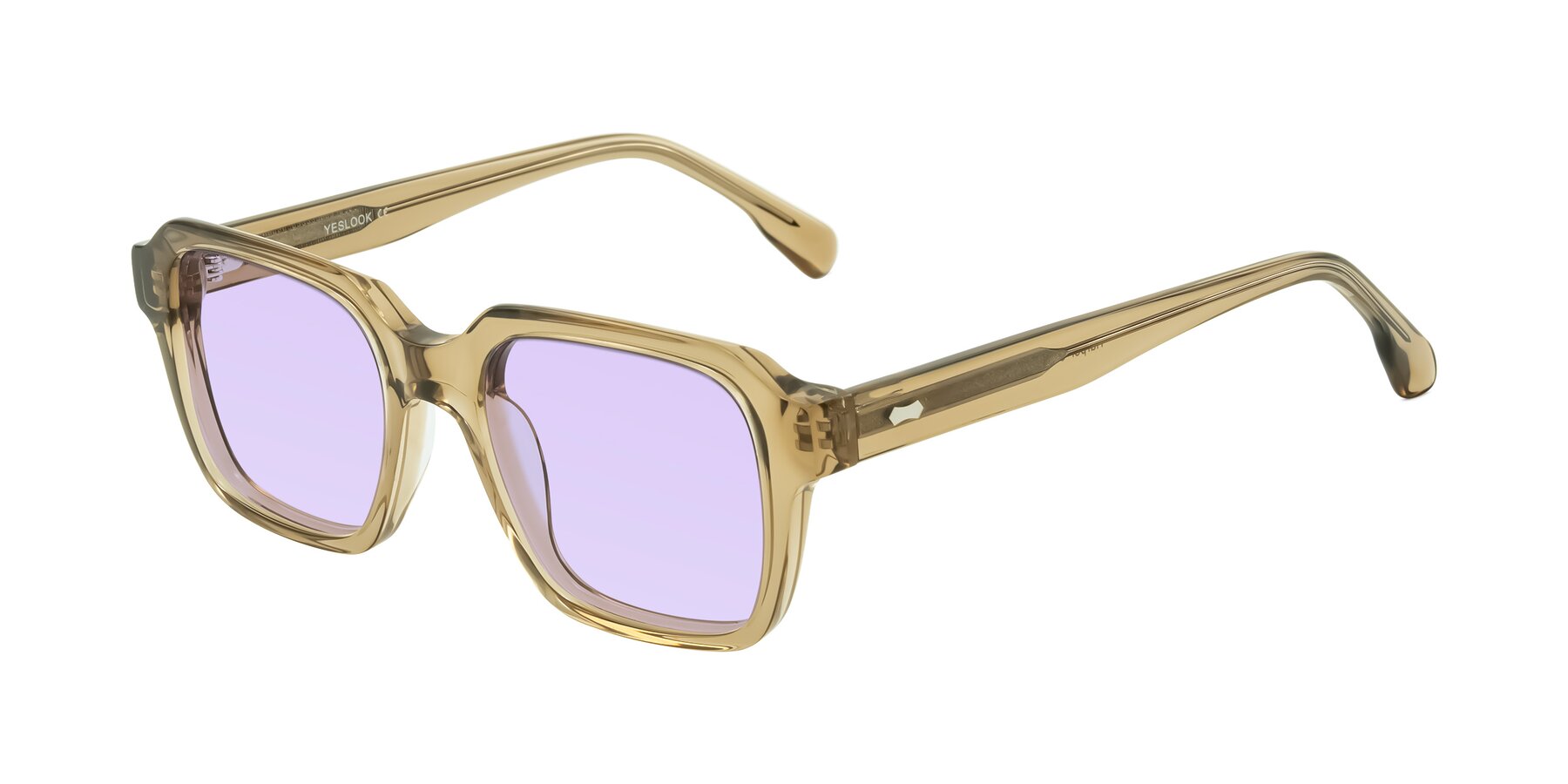 Angle of Harper in Champagne with Light Purple Tinted Lenses