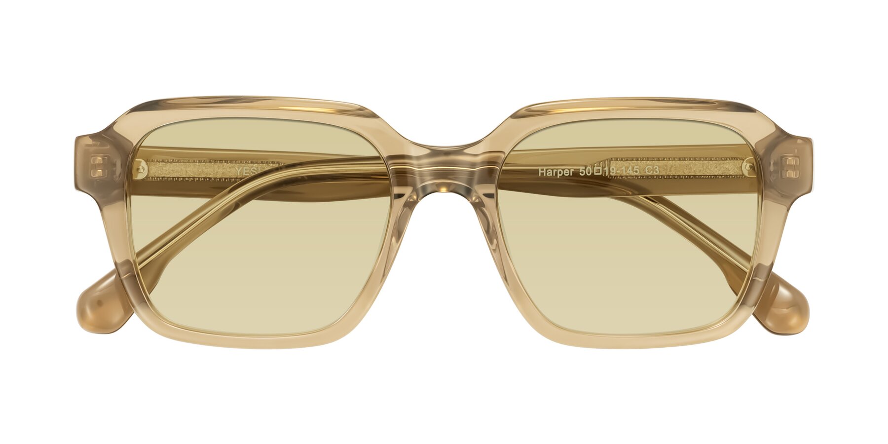 Folded Front of Harper in Champagne with Light Champagne Tinted Lenses