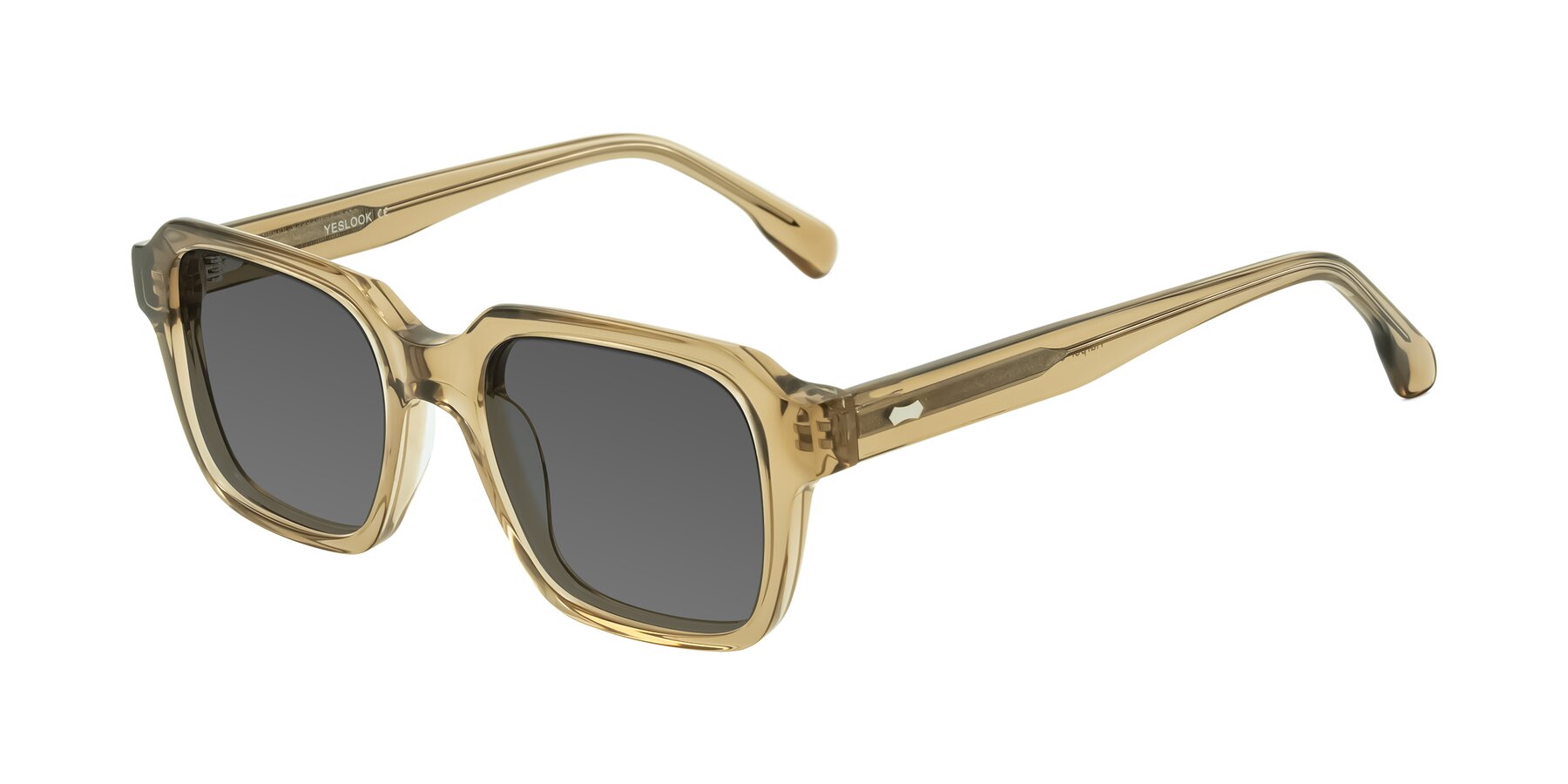 Angle of Harper in Champagne with Medium Gray Tinted Lenses