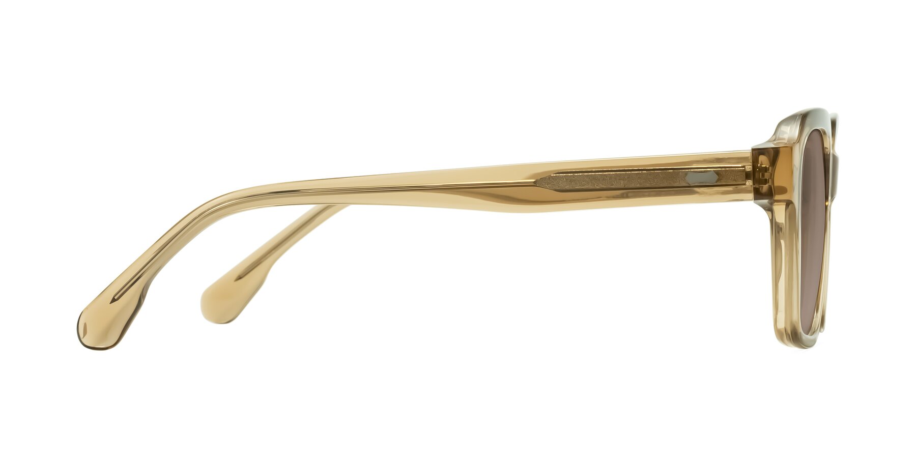 Side of Harper in Champagne with Medium Brown Tinted Lenses