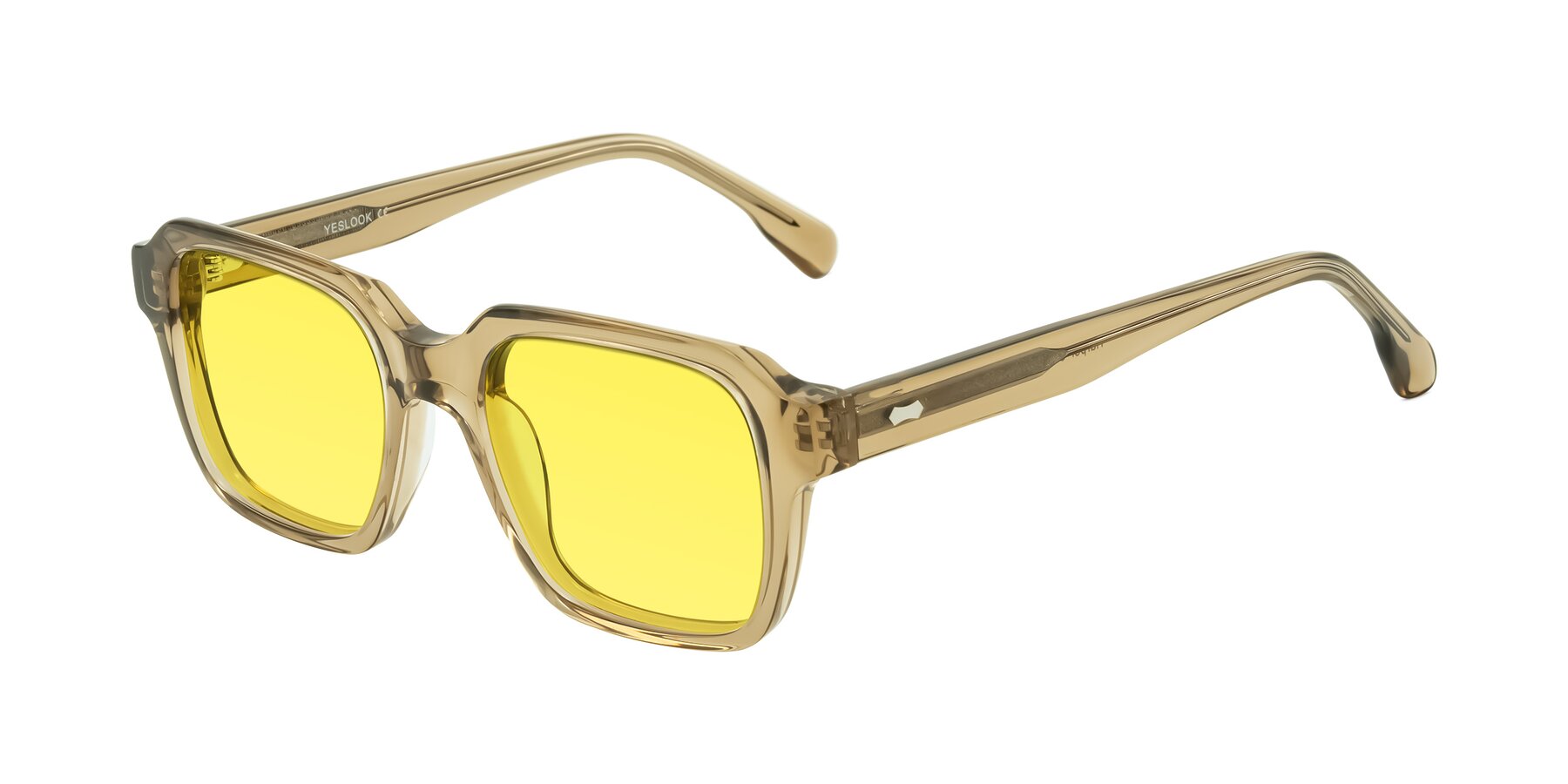 Angle of Harper in Champagne with Medium Yellow Tinted Lenses