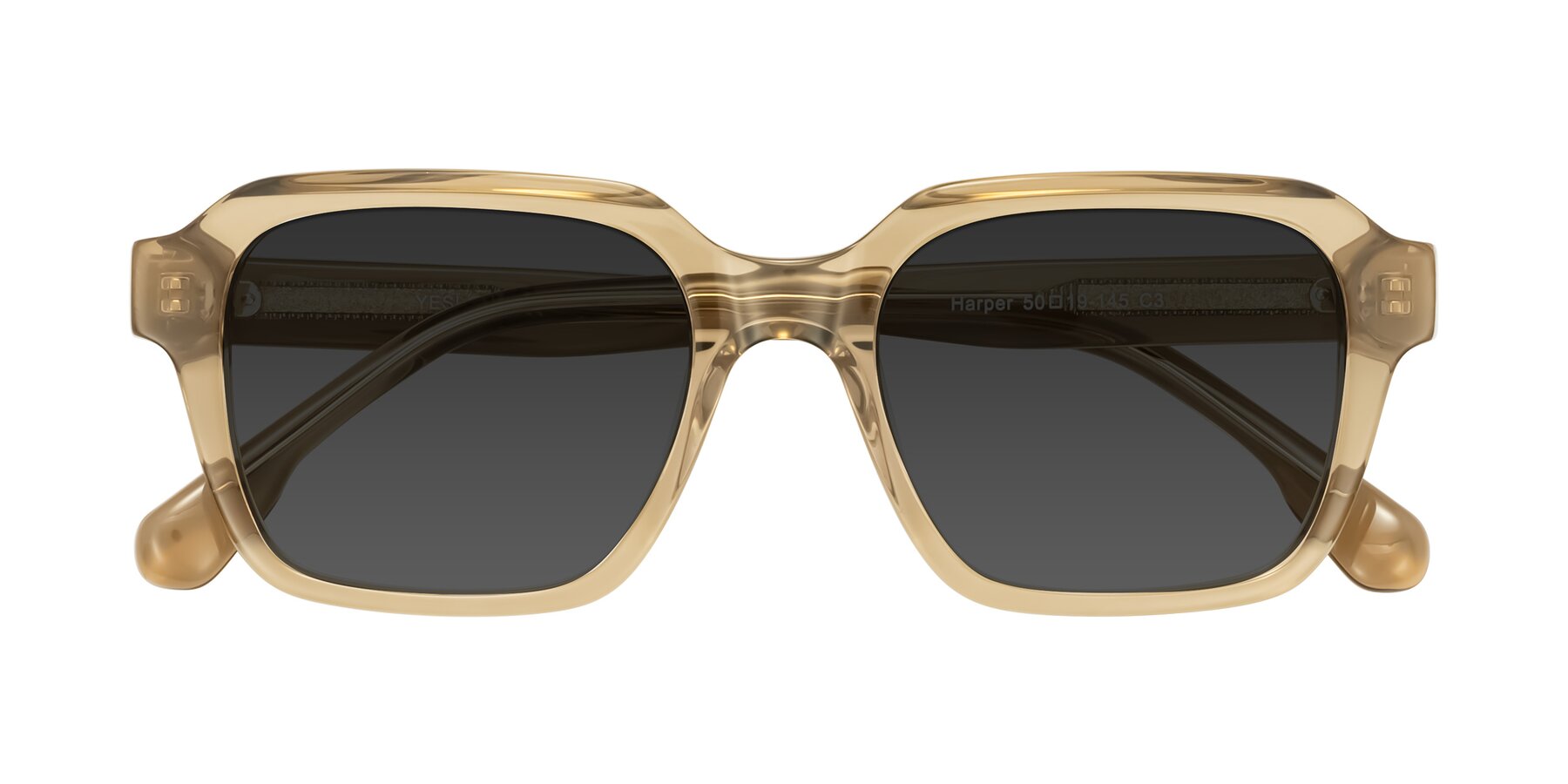 Folded Front of Harper in Champagne with Gray Tinted Lenses