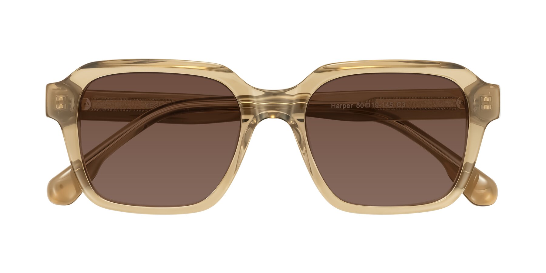 Folded Front of Harper in Champagne with Brown Tinted Lenses