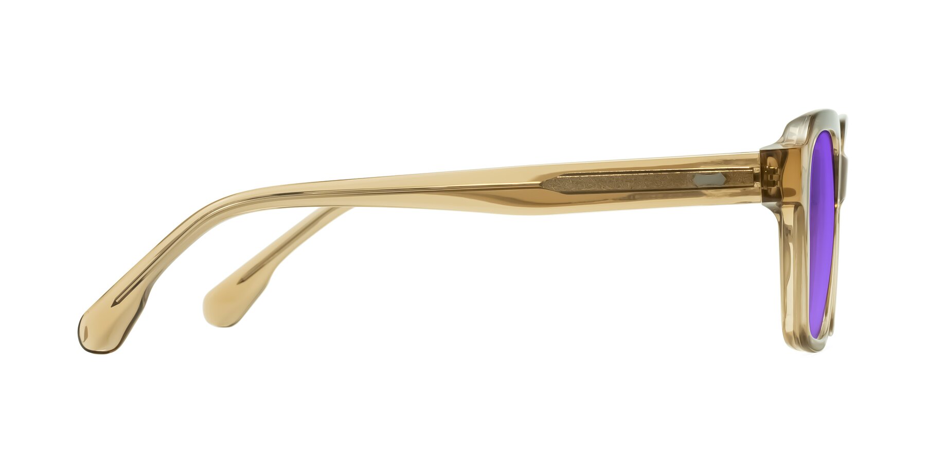 Side of Harper in Champagne with Purple Tinted Lenses