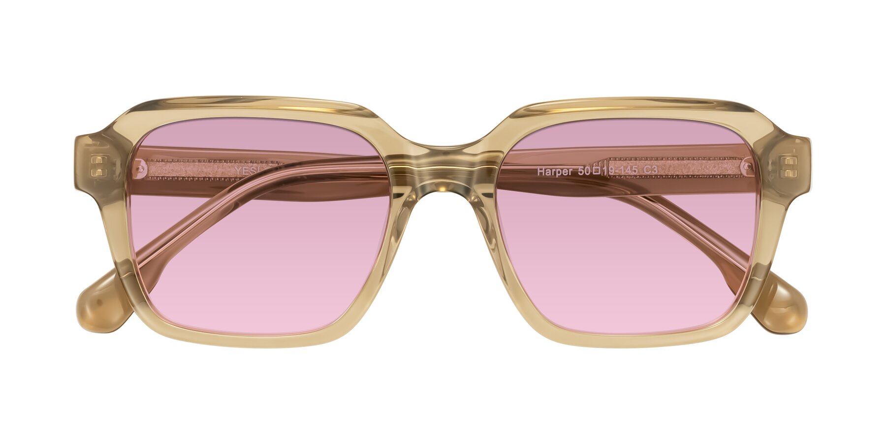 Folded Front of Harper in Champagne with Light Wine Tinted Lenses