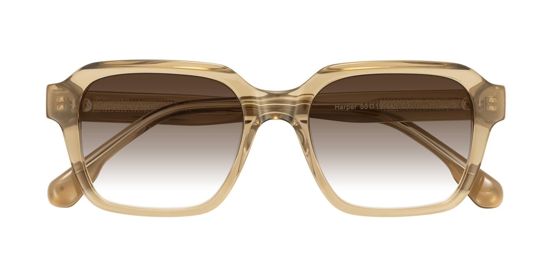 Folded Front of Harper in Champagne with Brown Gradient Lenses